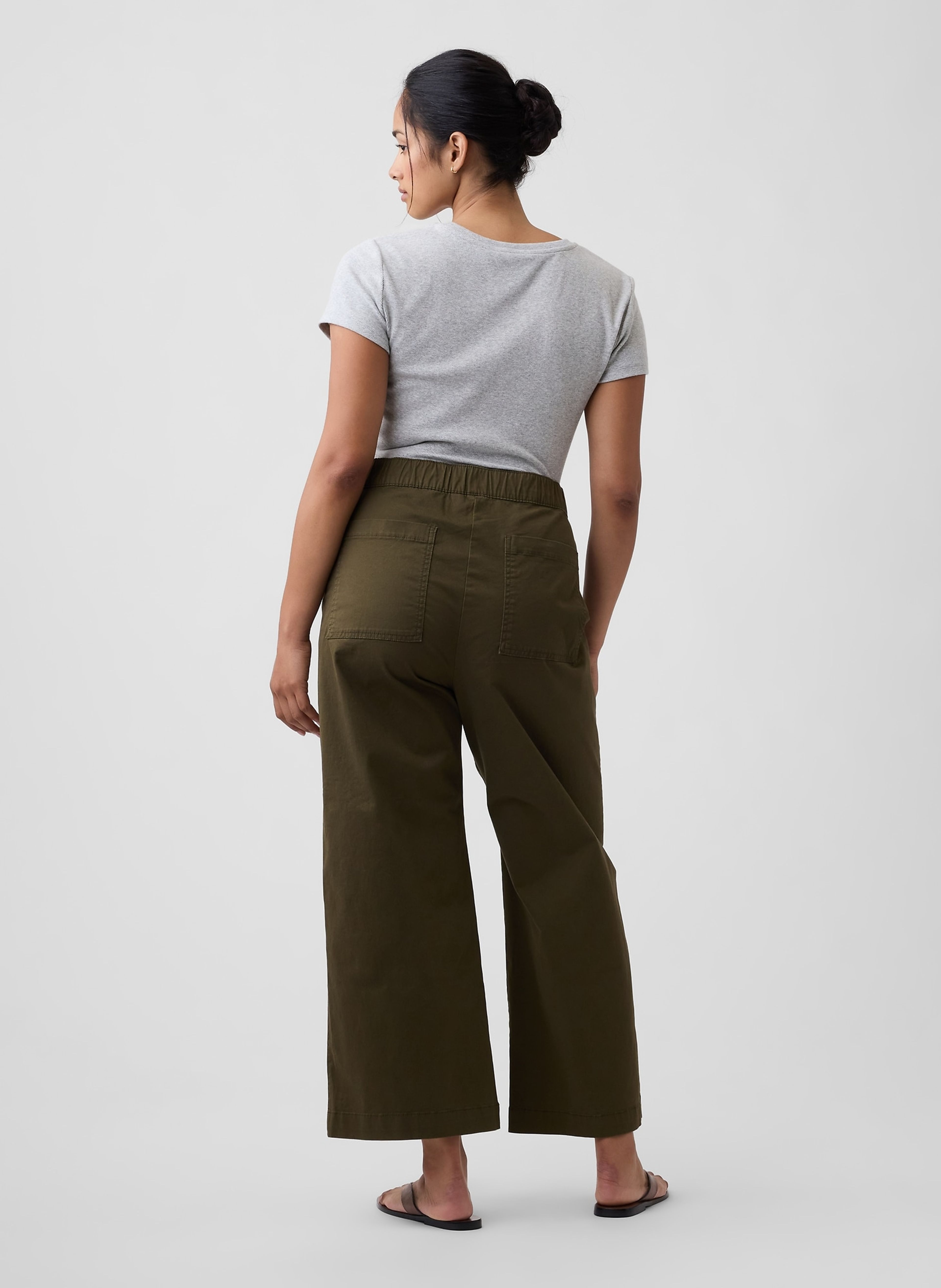 Mid Rise Wide-Leg Khakihose - 006
