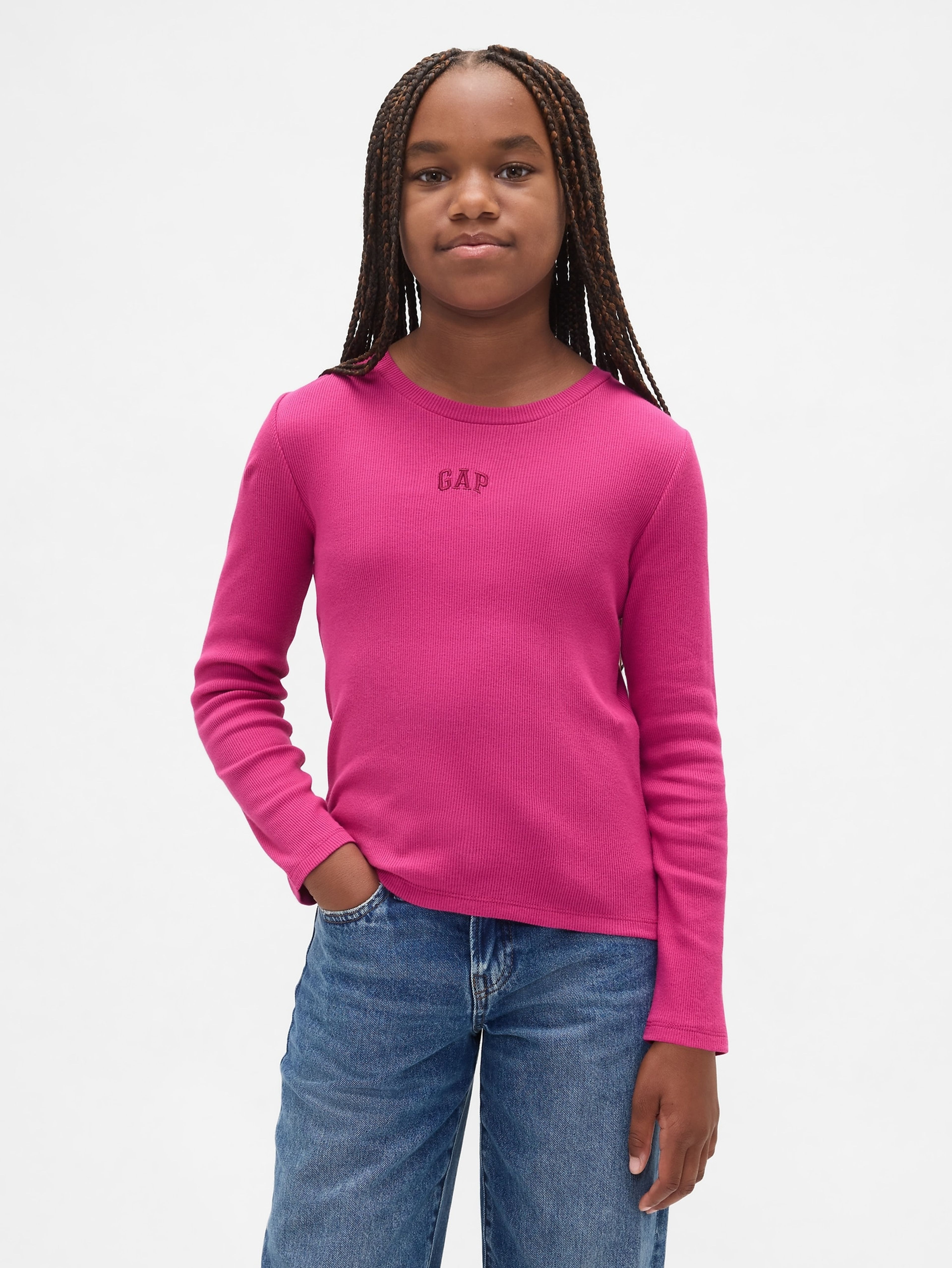 Mädchen-Ripp-T-Shirt mit Logo