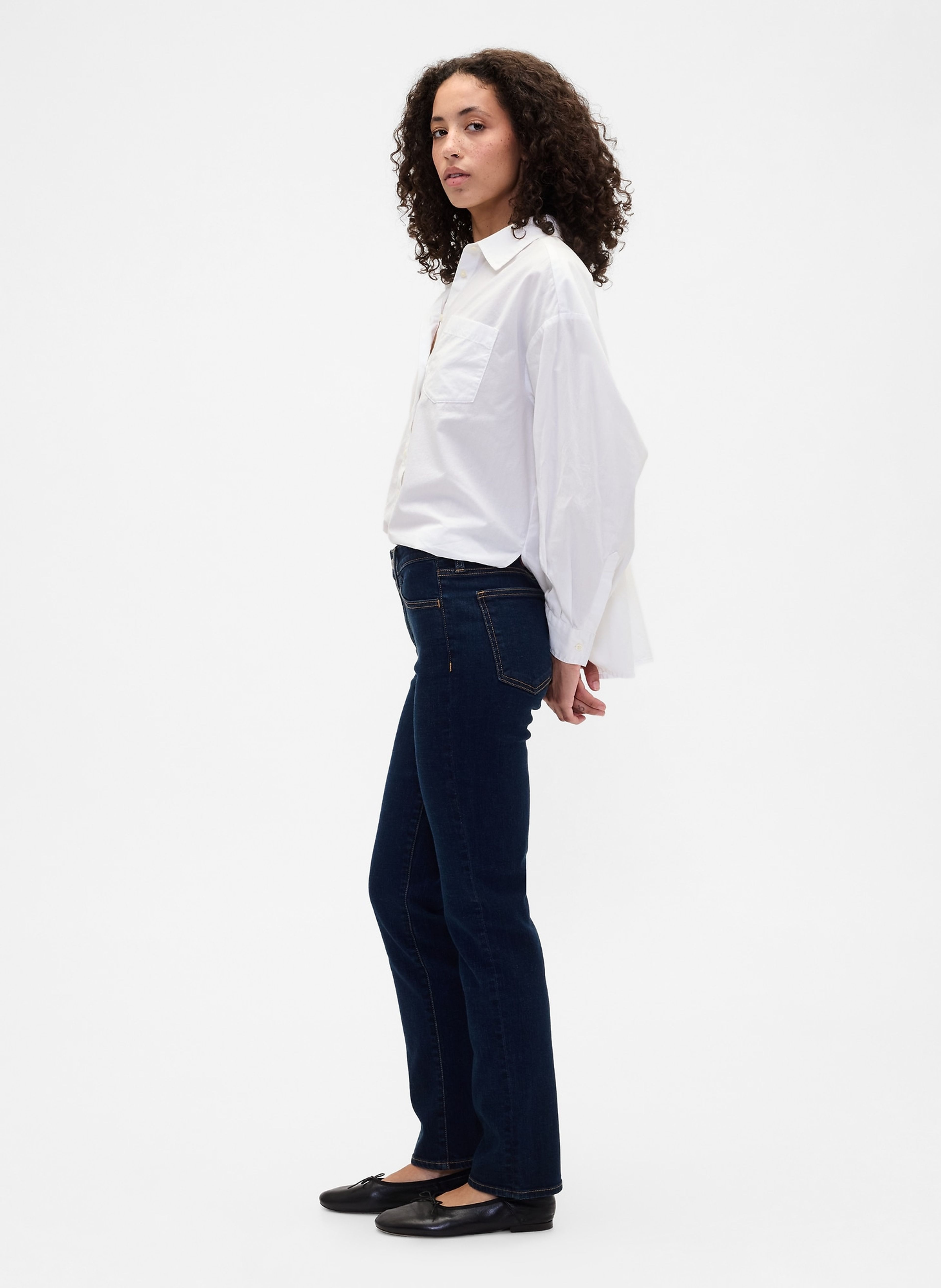 Jeansy Mid Rise Classic Straight - 003