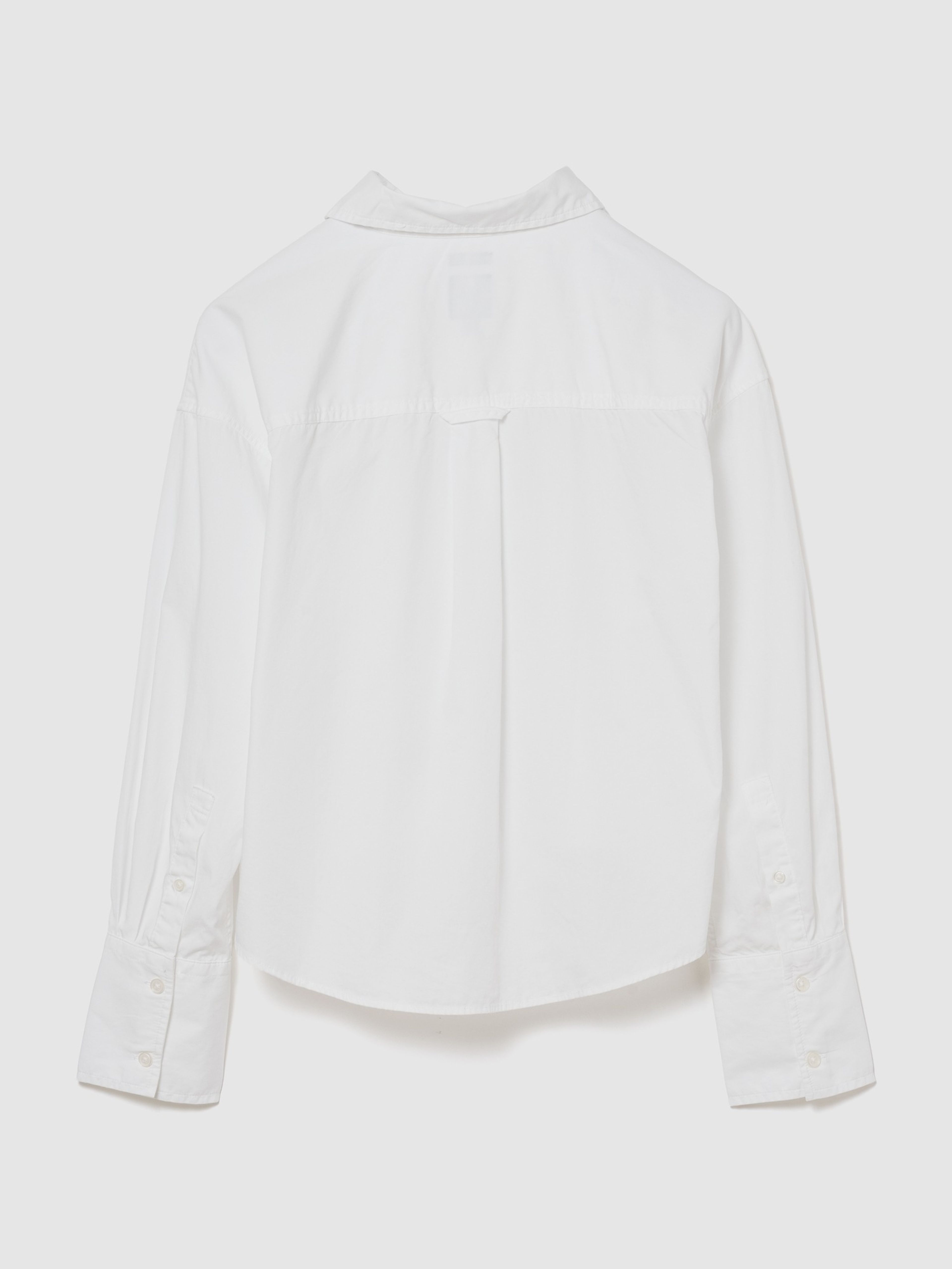 Crop popelínová oversize košeľa - 003