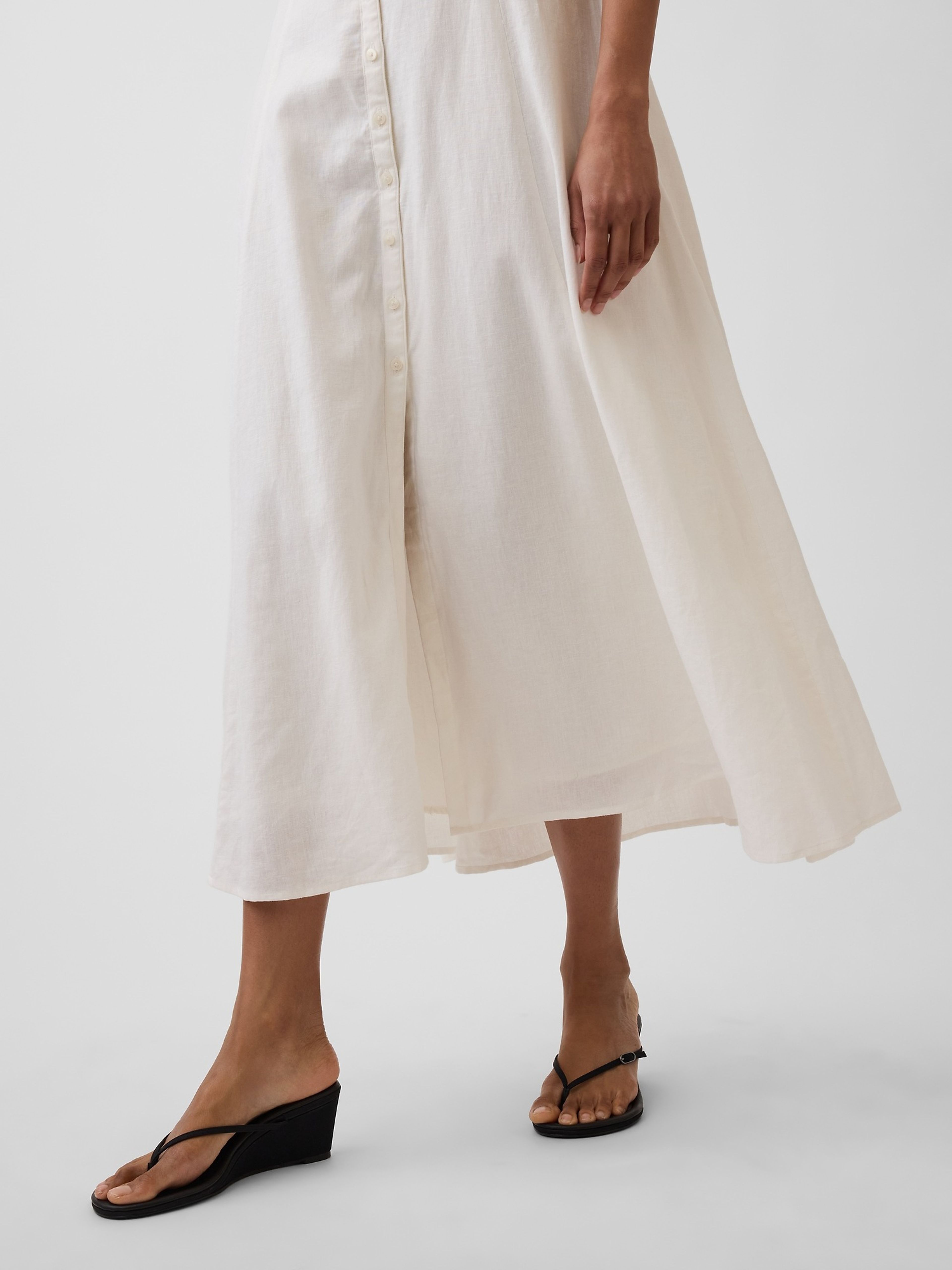 Vestido maxi de mezcla de lino - 004