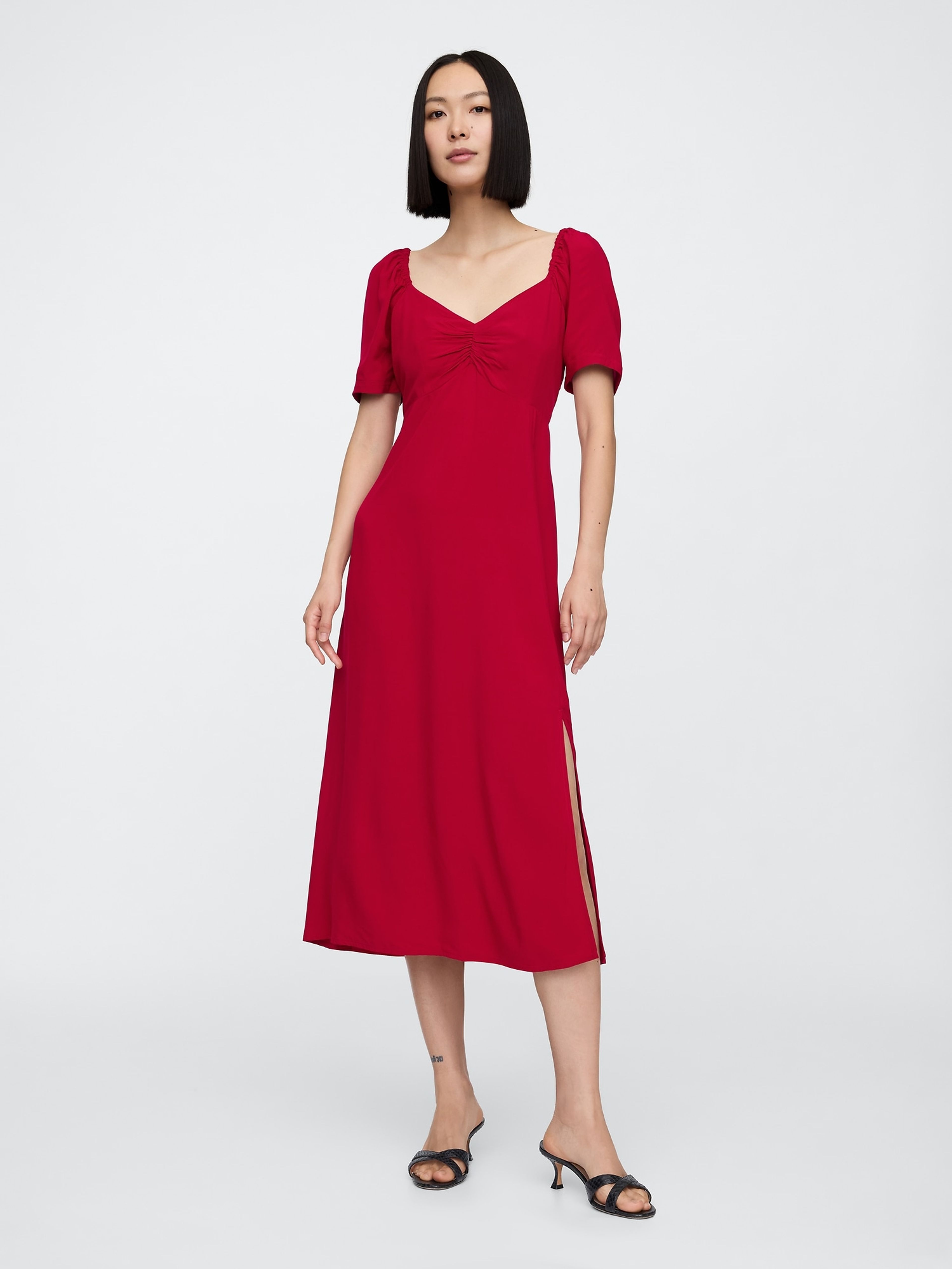 Midi-Kleid mit Schlitz
