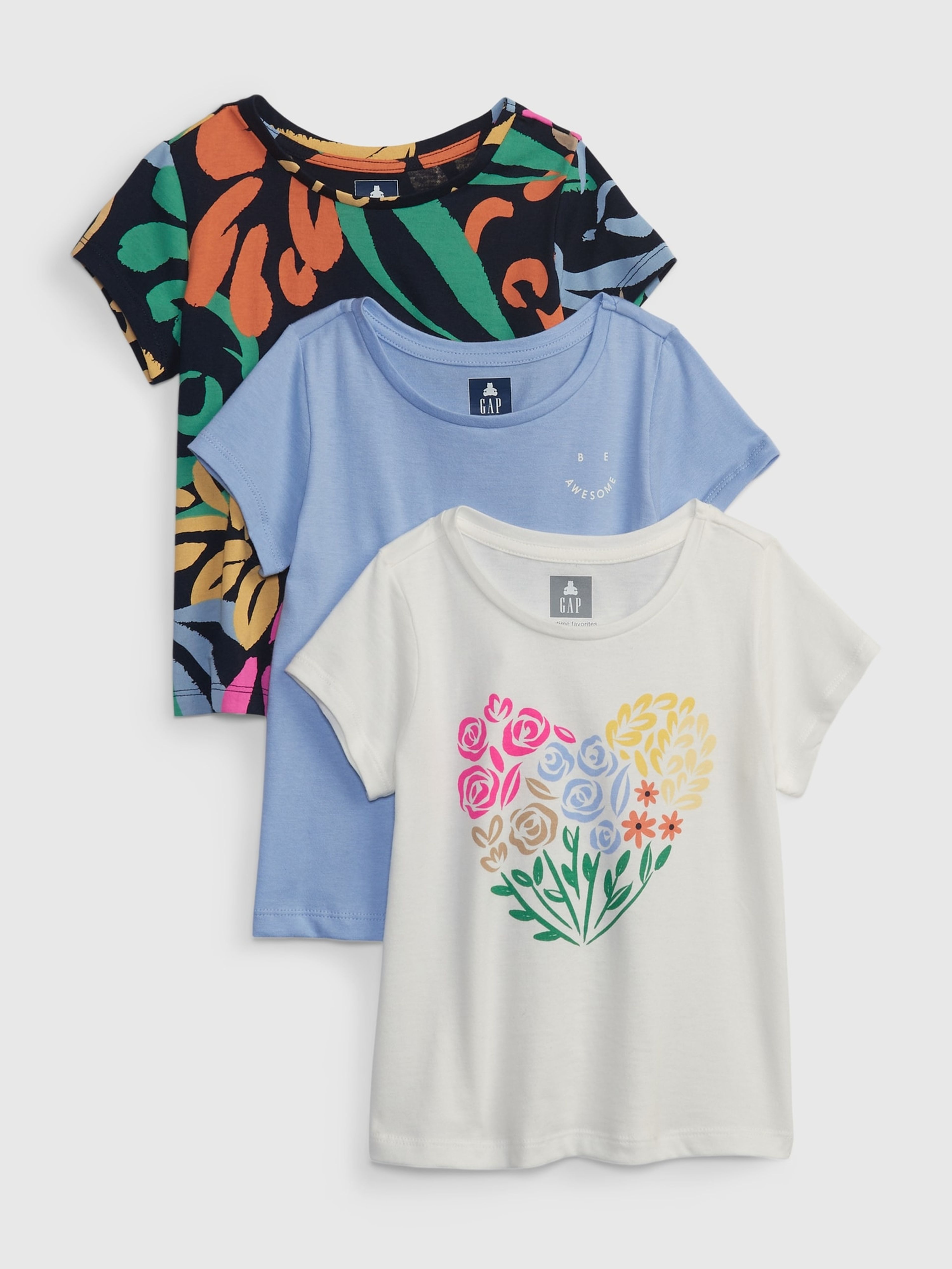 Kinder T-Shirts organic, 3 Stück