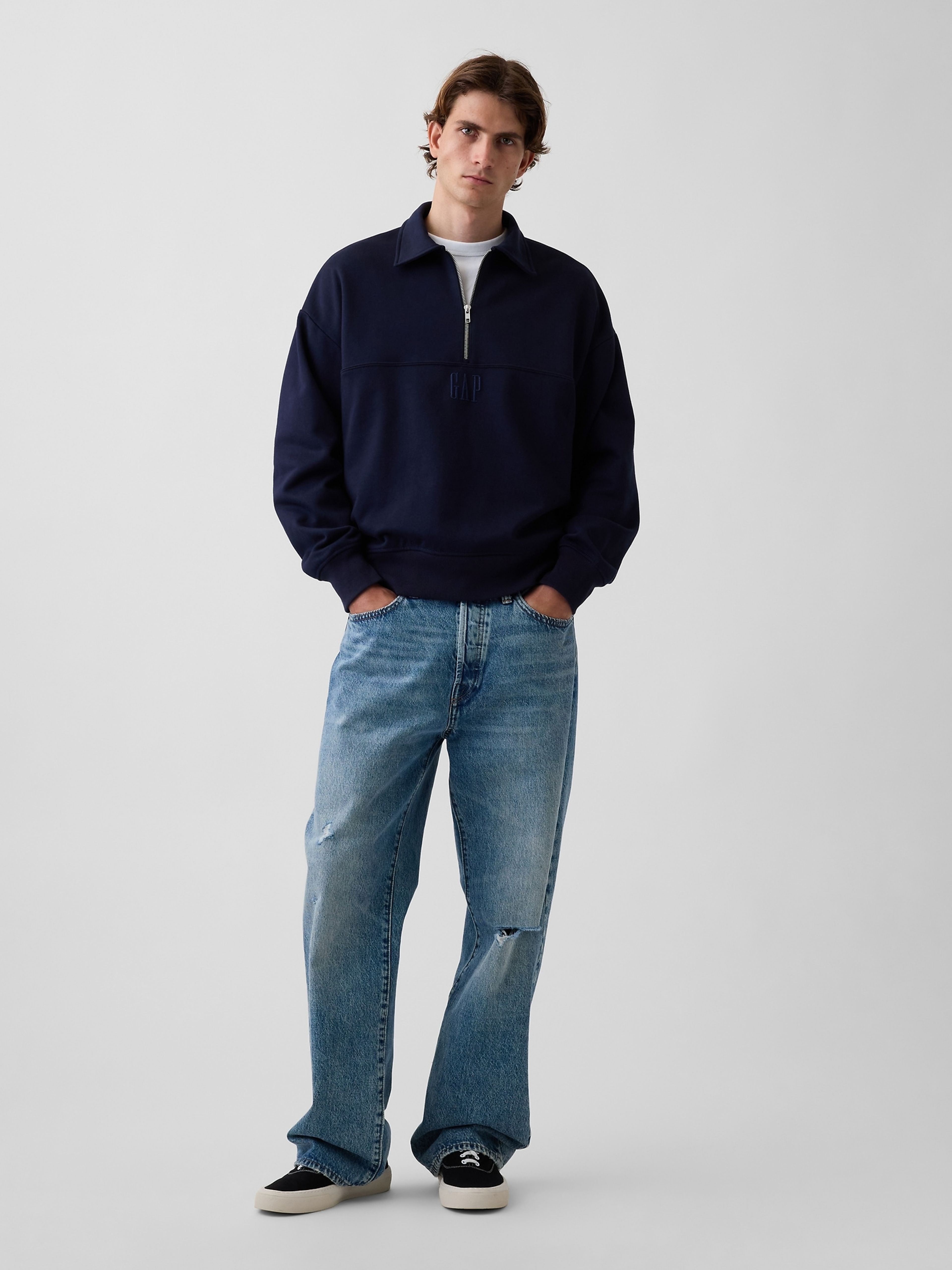 Oversize mikina Heavyweight s logem - 002