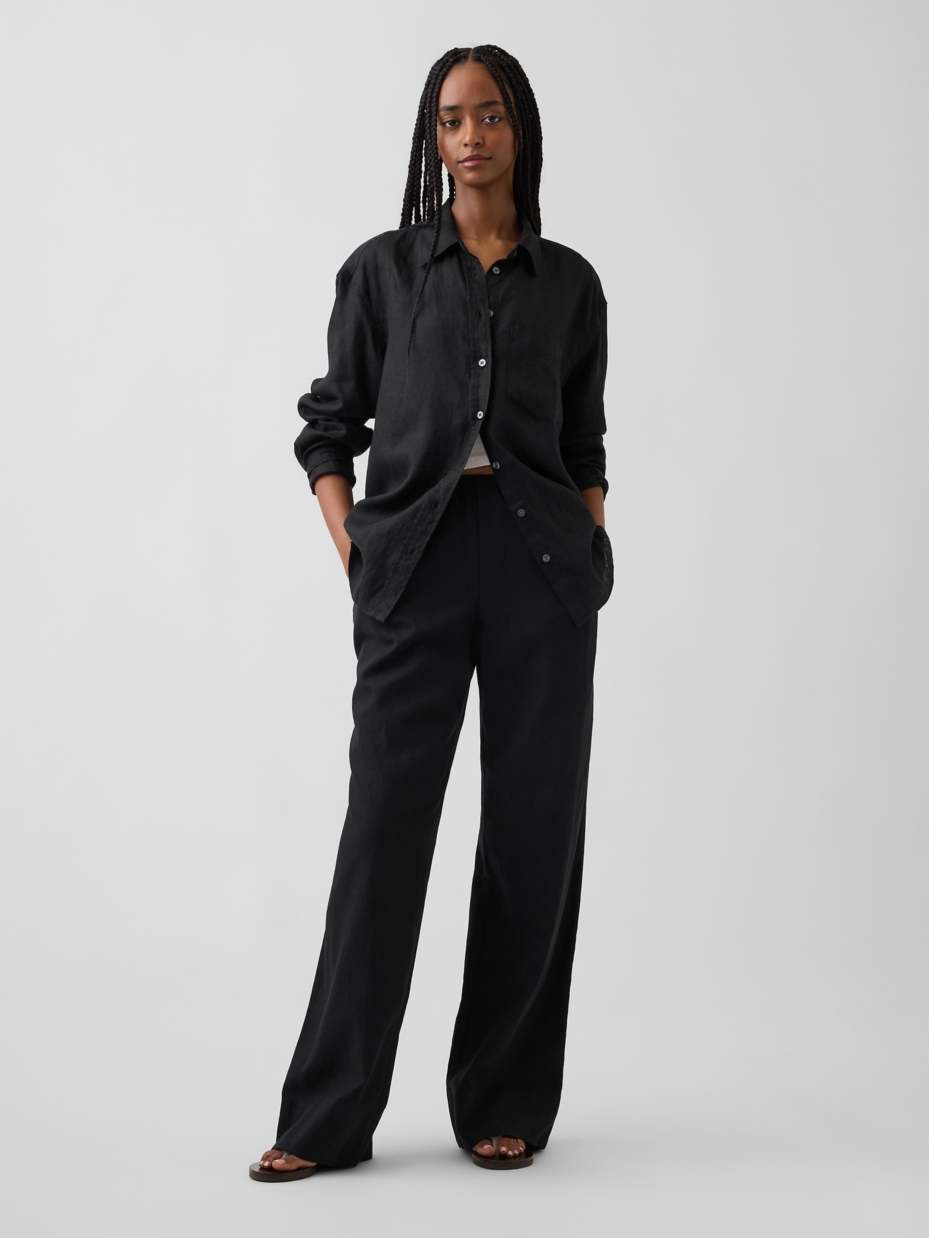Leinenhose Relaxed Wide-Leg