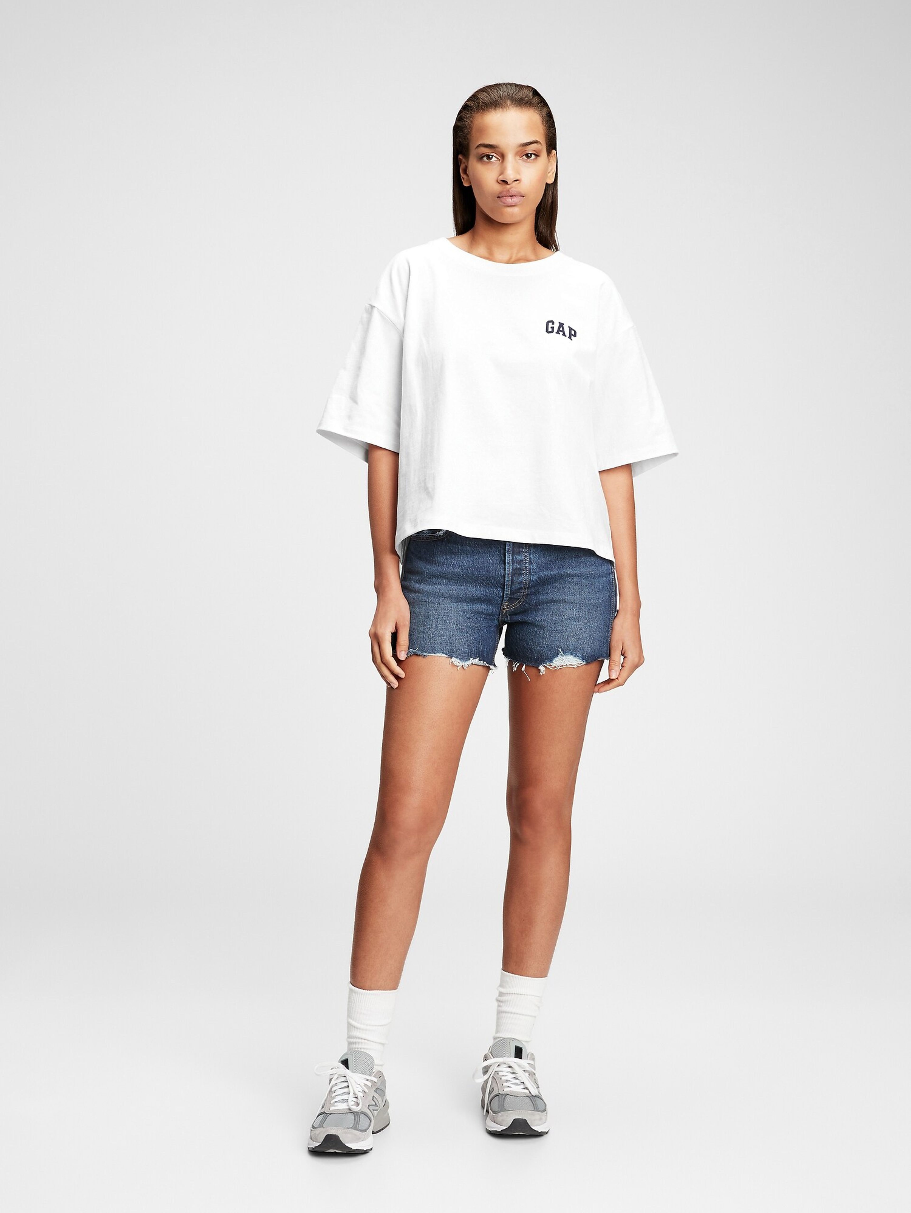 T-shirt logo GAP boxy step hem