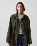 Ľahká oversize bunda Utility-Zelená - 001