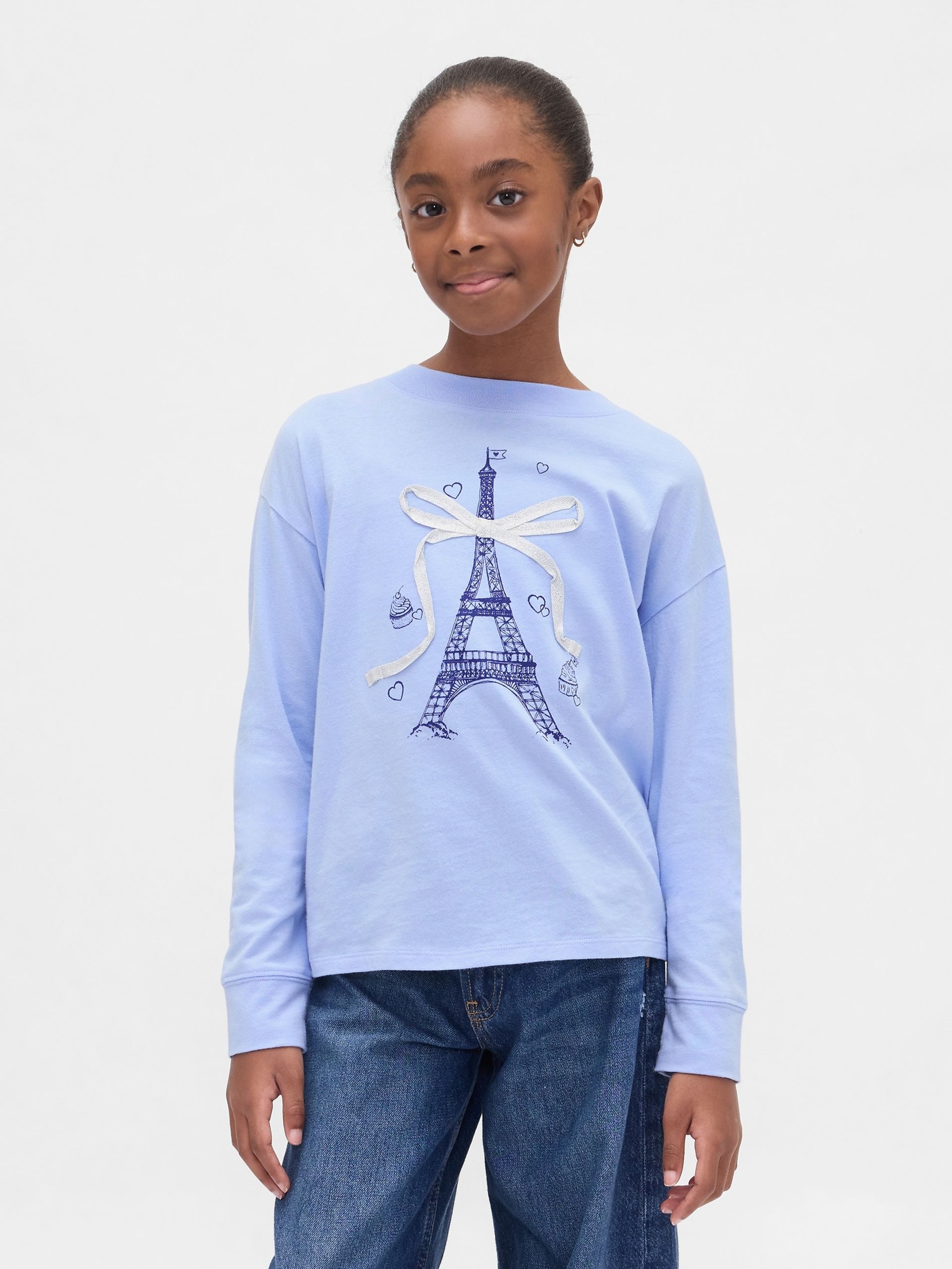 Dziecięcy oversize t-shirt z logo Gap & Disney - 001