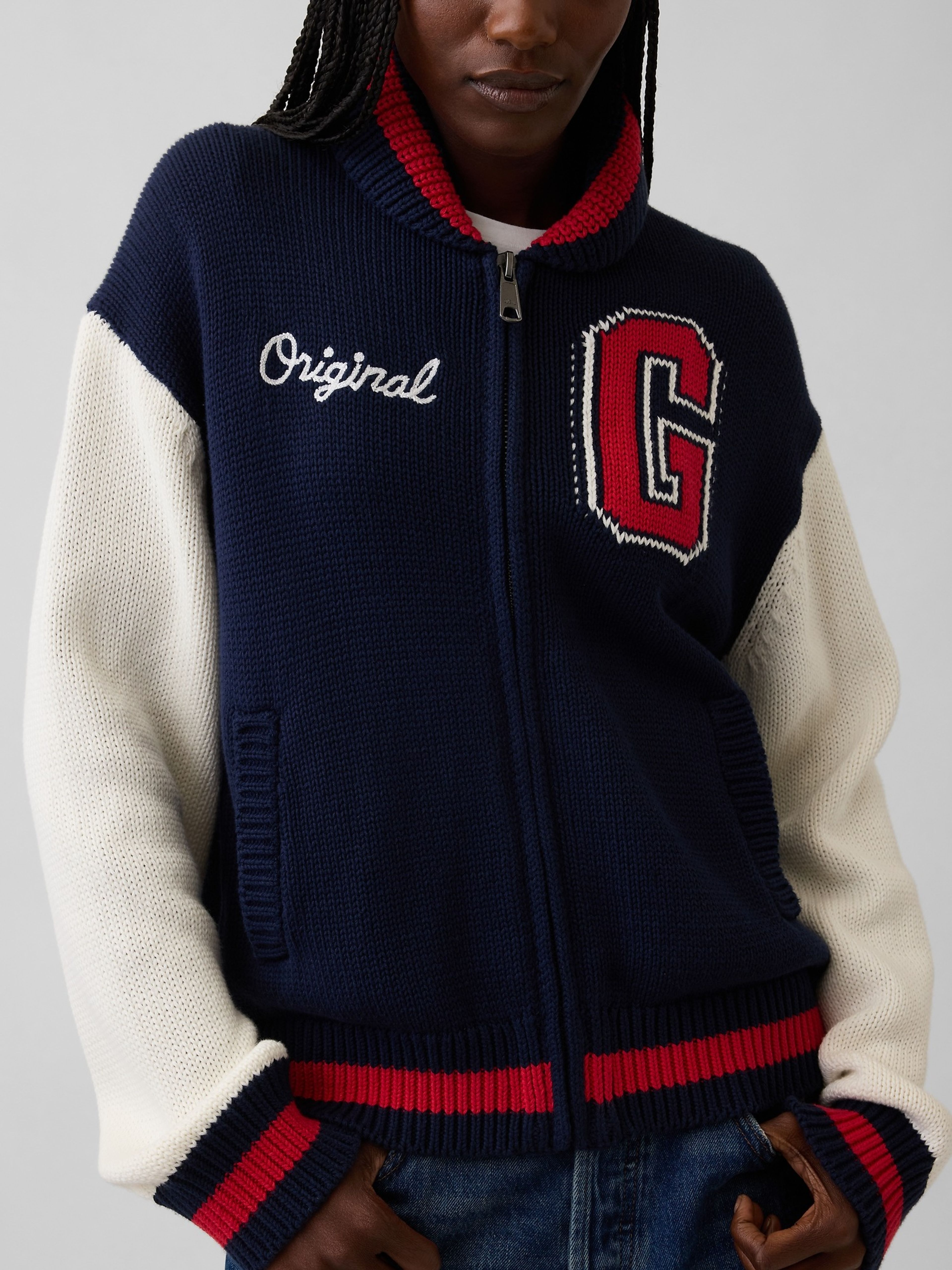 Oversize pletený bomber Brannan Bear - 004