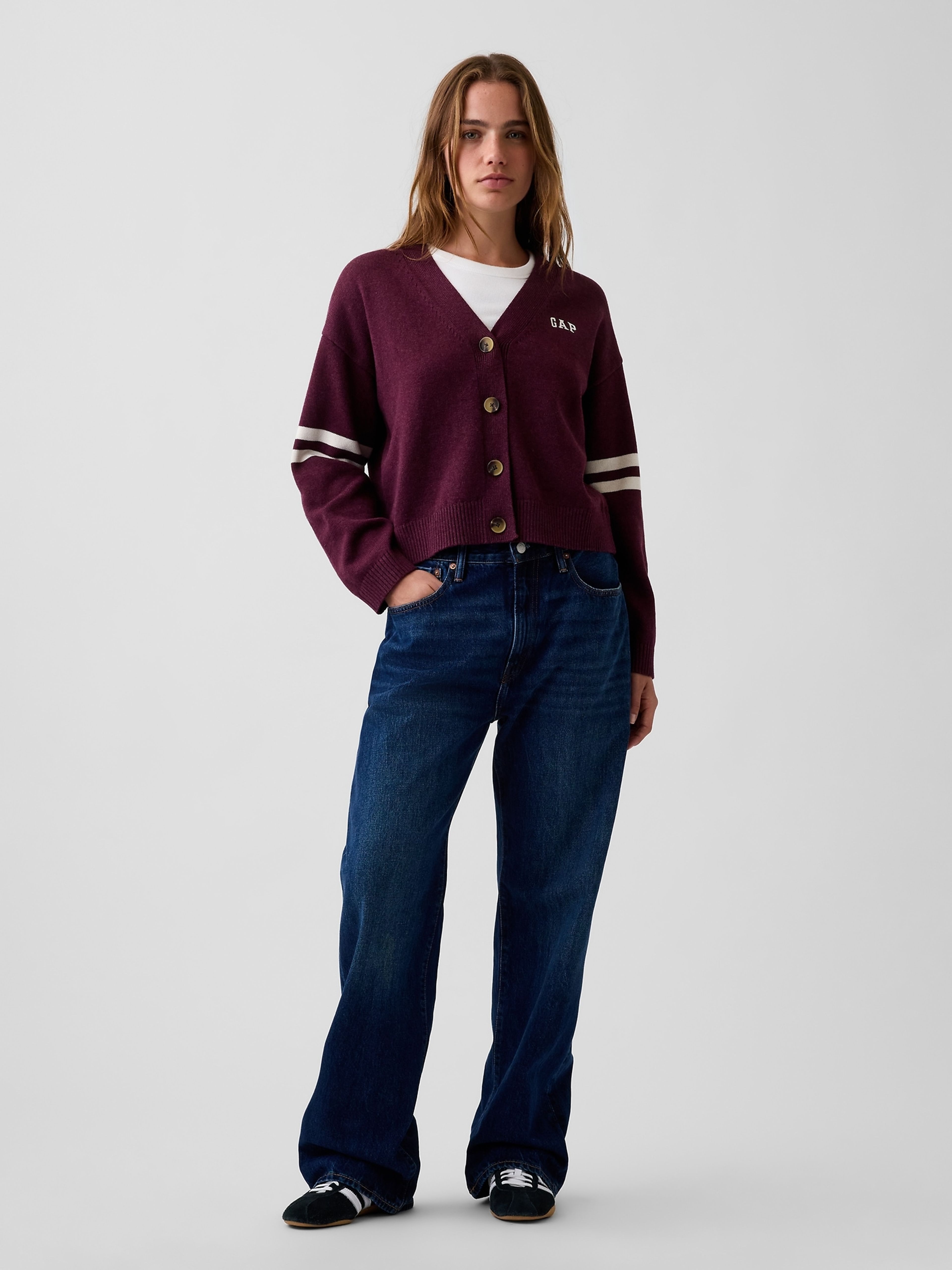 Oversize kardigan s logem - 002