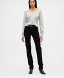 Jeansy Mid Rise Classic Straight-Czarny - 001