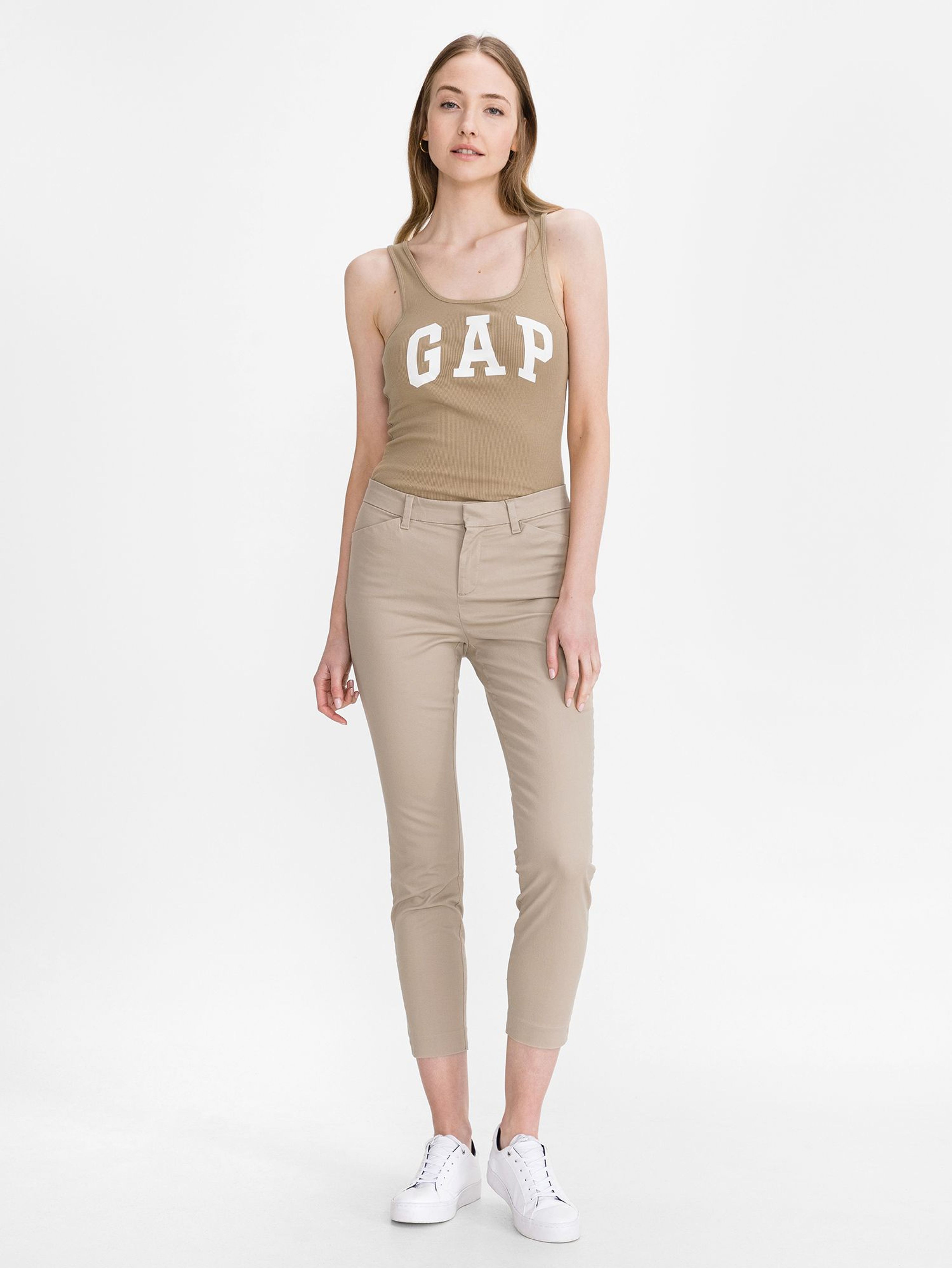 Nadrág skinny ankle khaki - 001