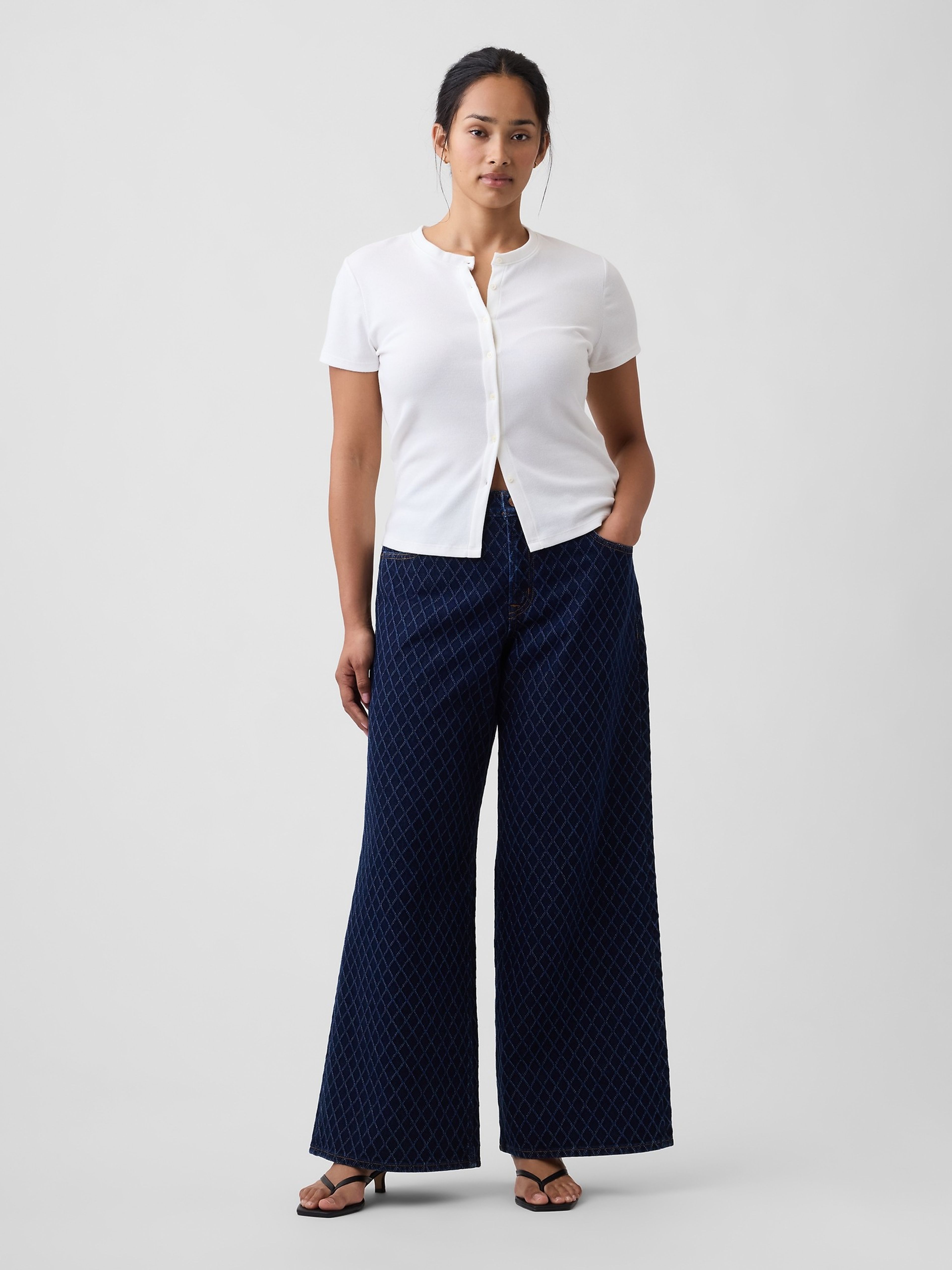 Mid Rise Wide-Leg Jeans - 005