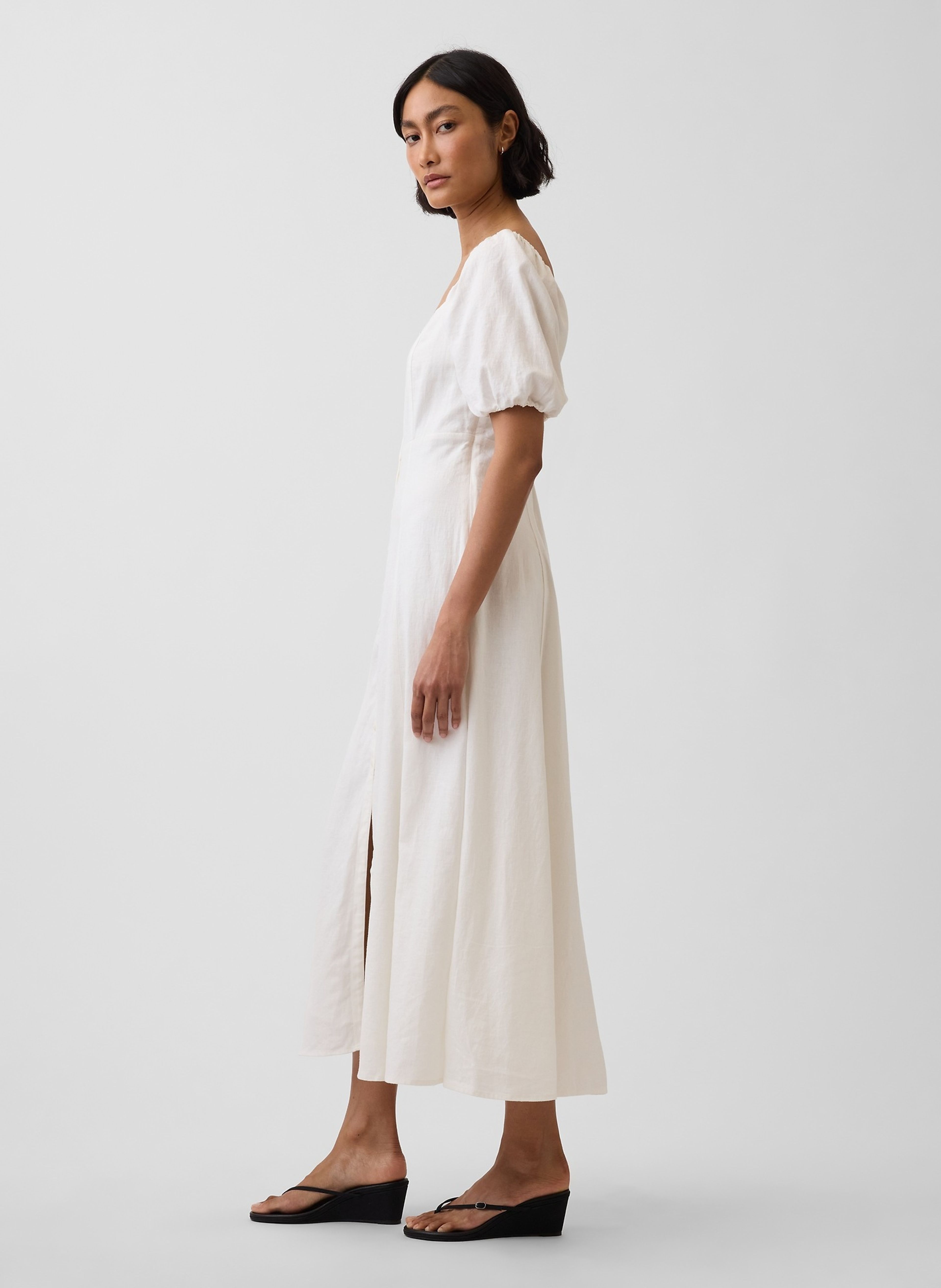 Vestido maxi de mezcla de lino - 003