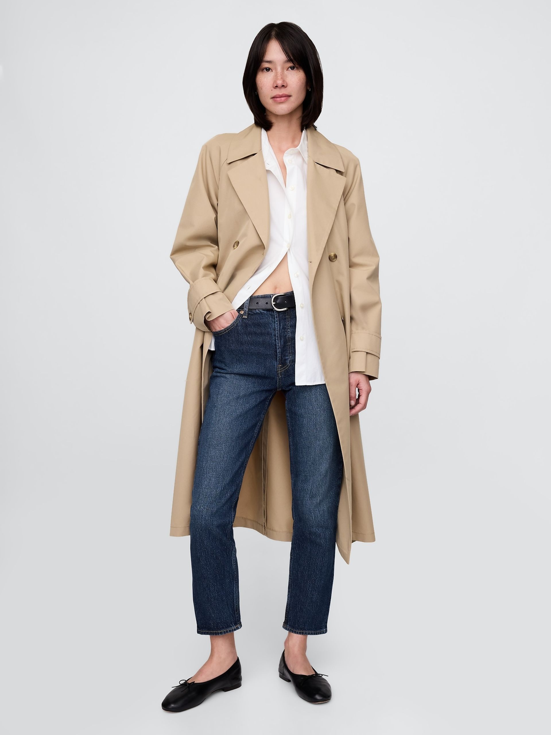 Džínsy High Rise Cheeky Straight - 001