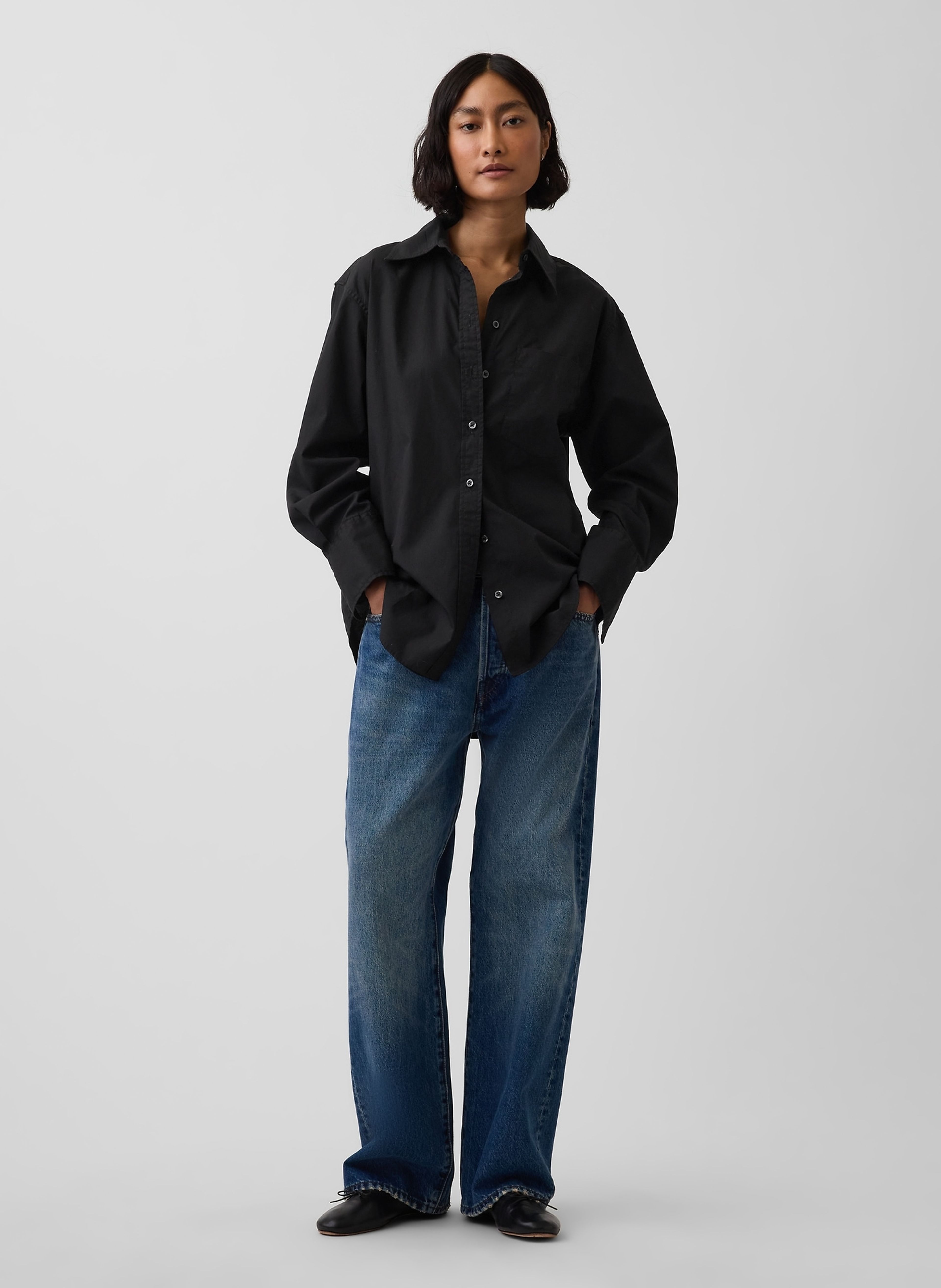 Oversize popelínová košile Big Shirt - 003
