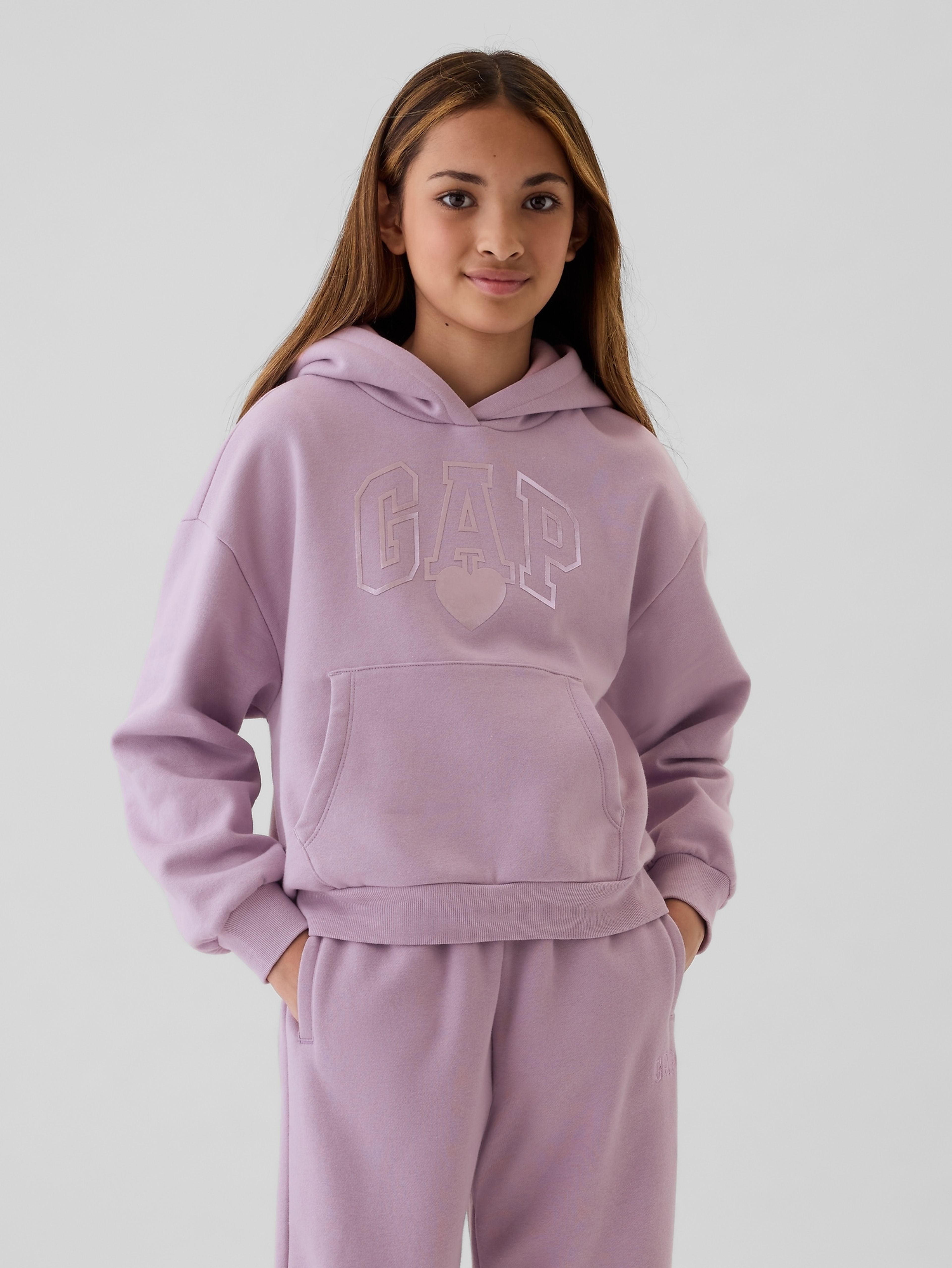 Kinder-Sweatshirt mit Metallic-Logoprint