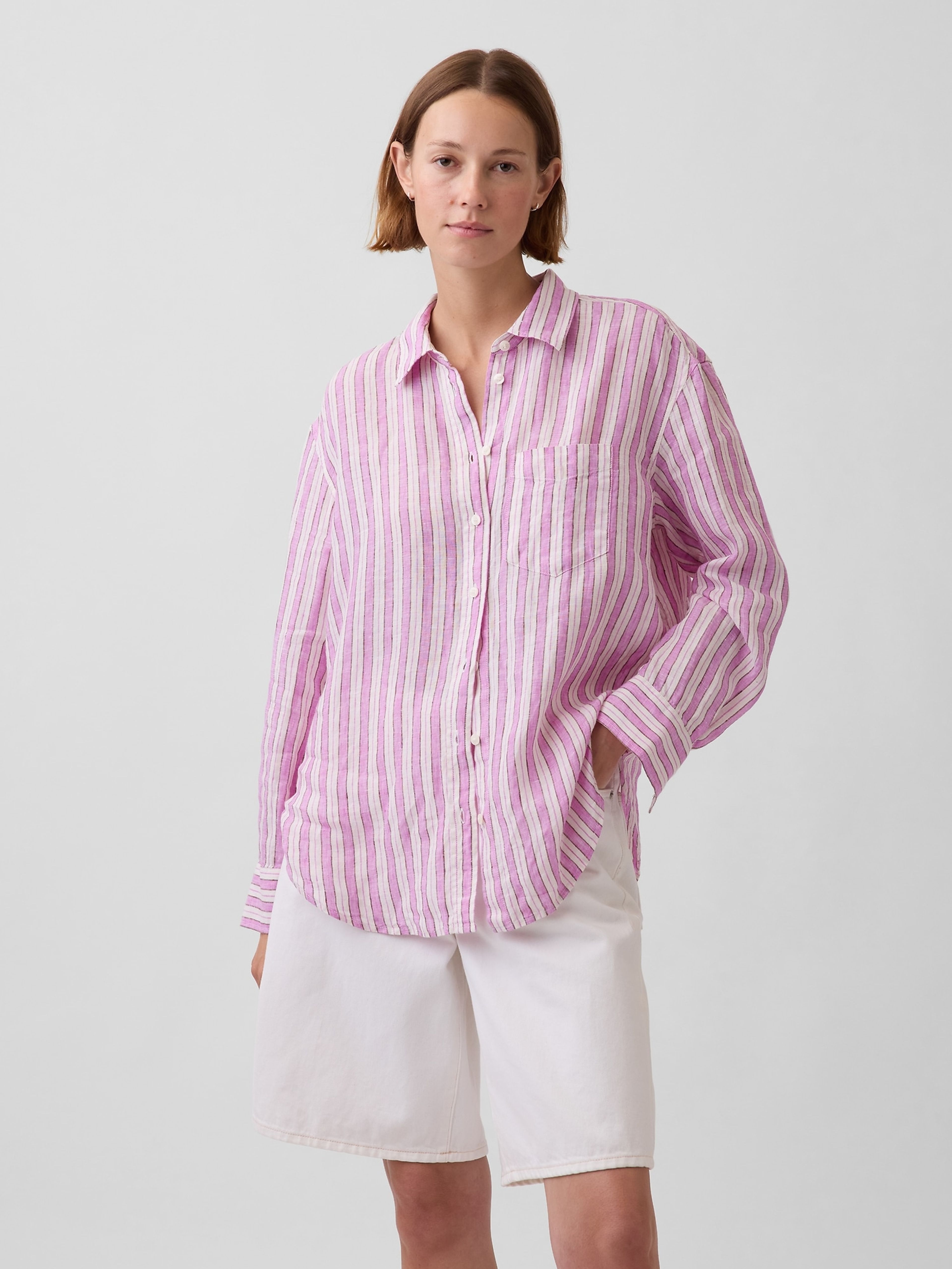 Lněná oversize košile