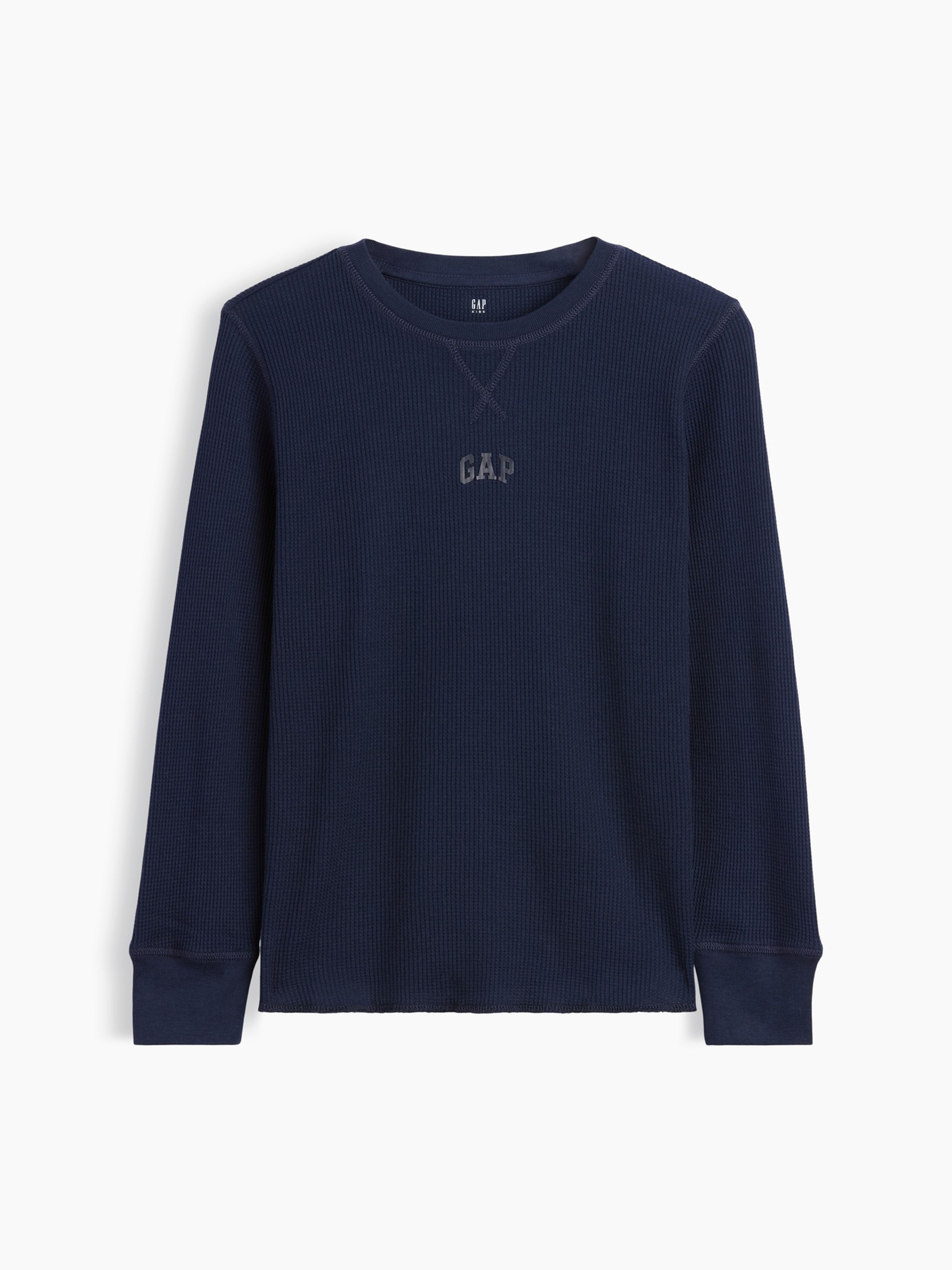Camiseta infantil de tejido waffle con logo - 001