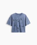 Dziecięcy T-shirt oversize Pochacco-Niebieski - 001