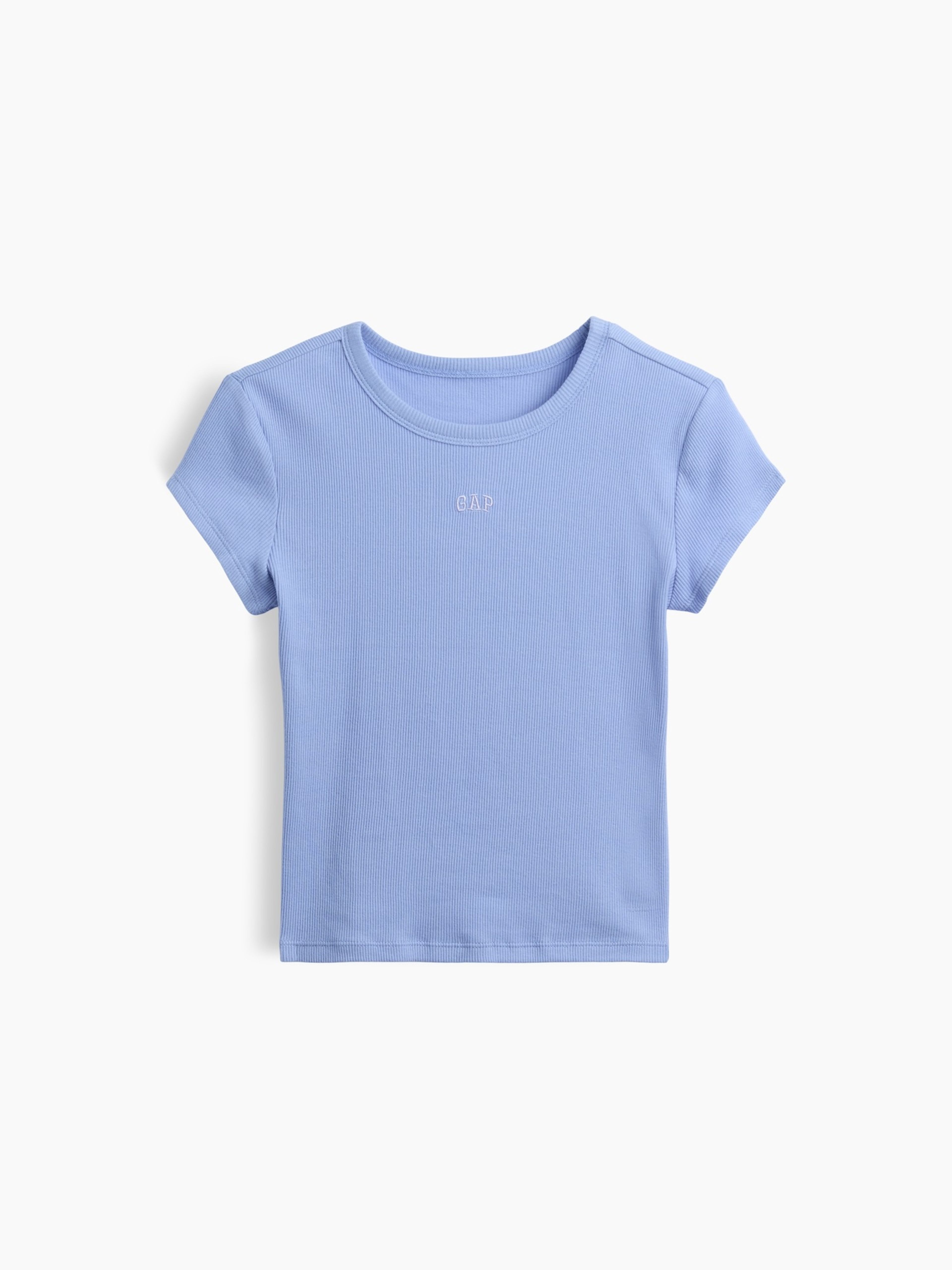 Dziecięcy prążkowany T-shirt z logo - 003