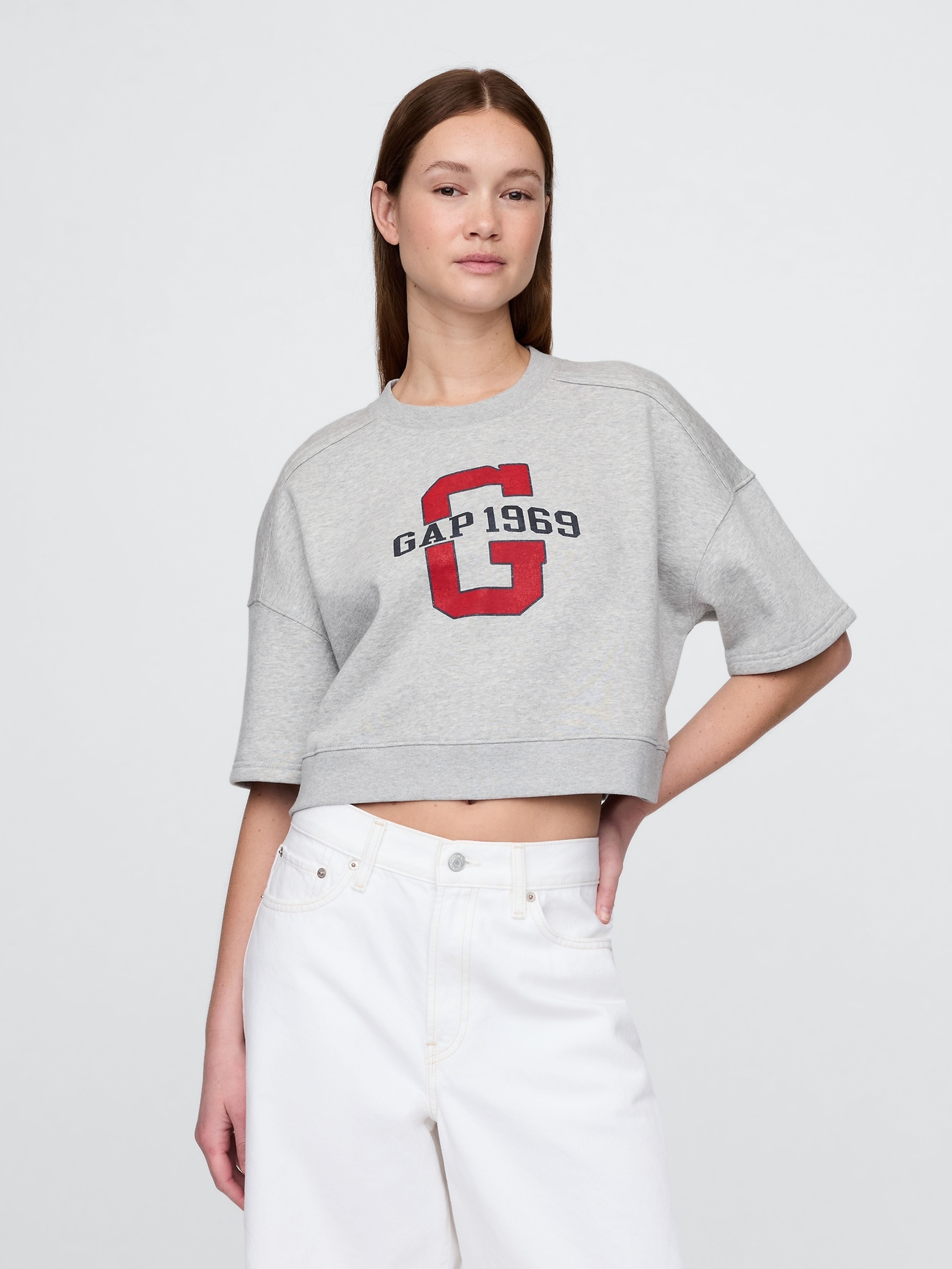Oversize crop mikina VintageSoft Americana