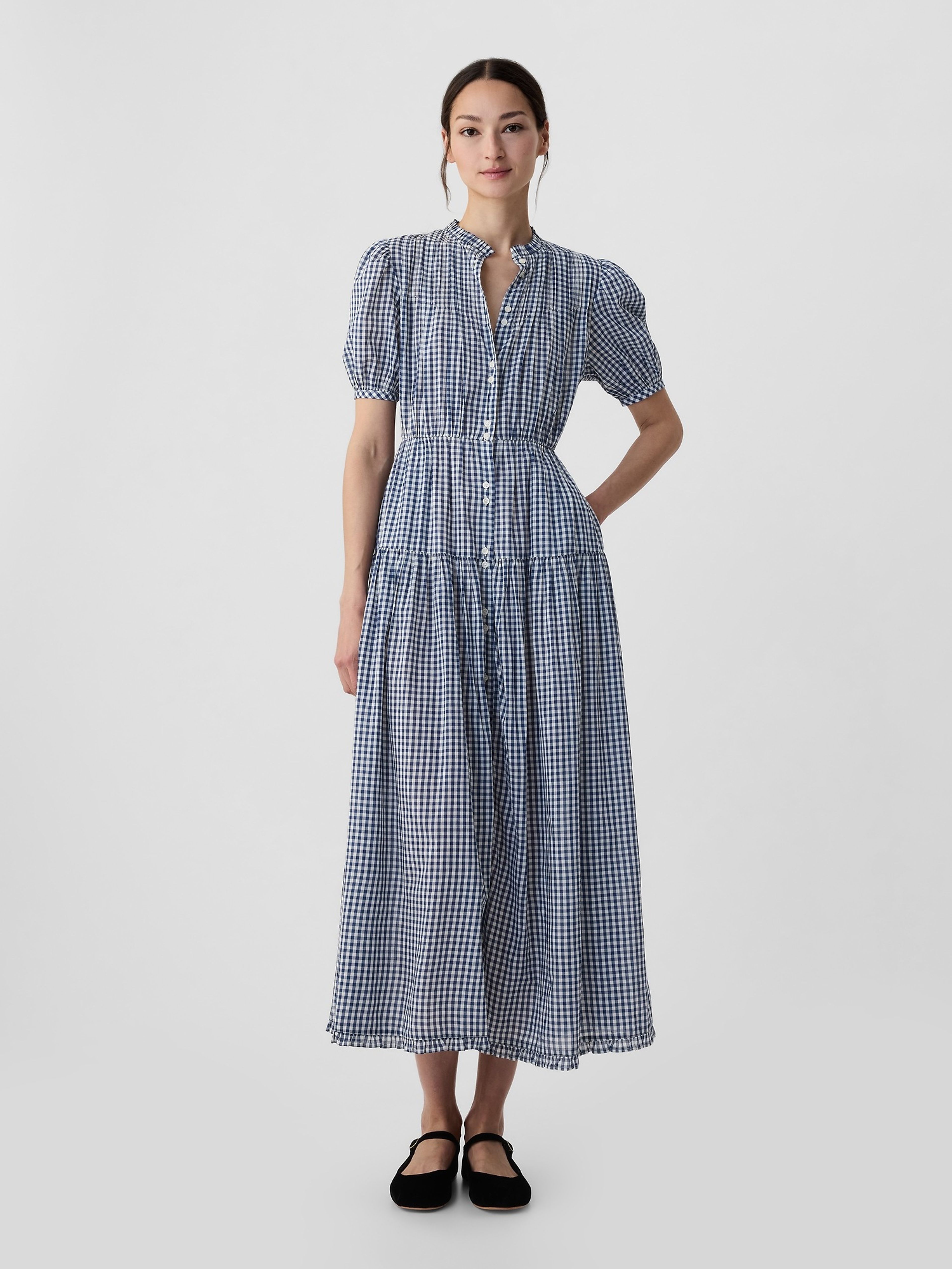 Sukienka maxi w kratkę GAP × DÔEN