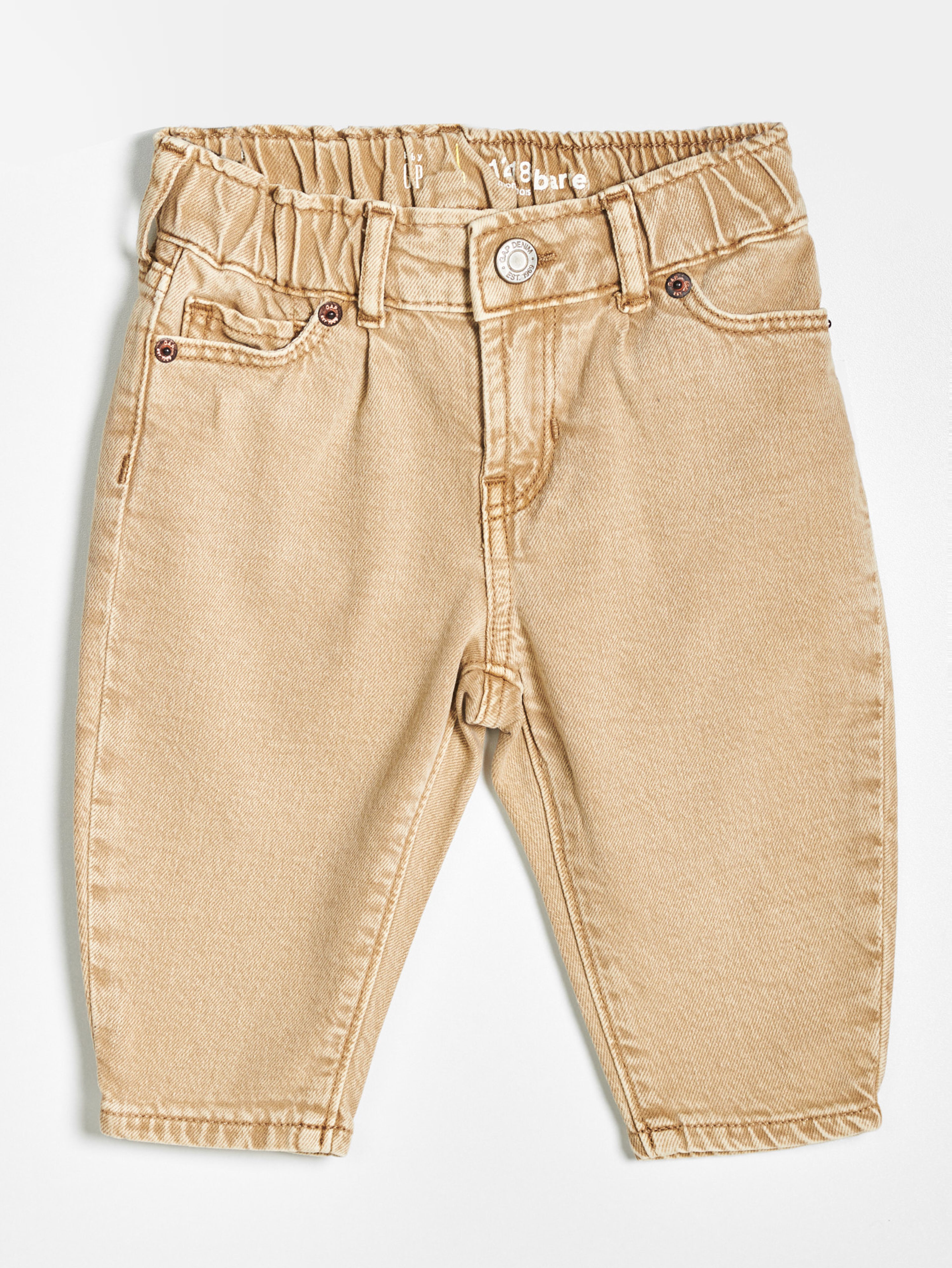 Baby khaki jeansy barrel