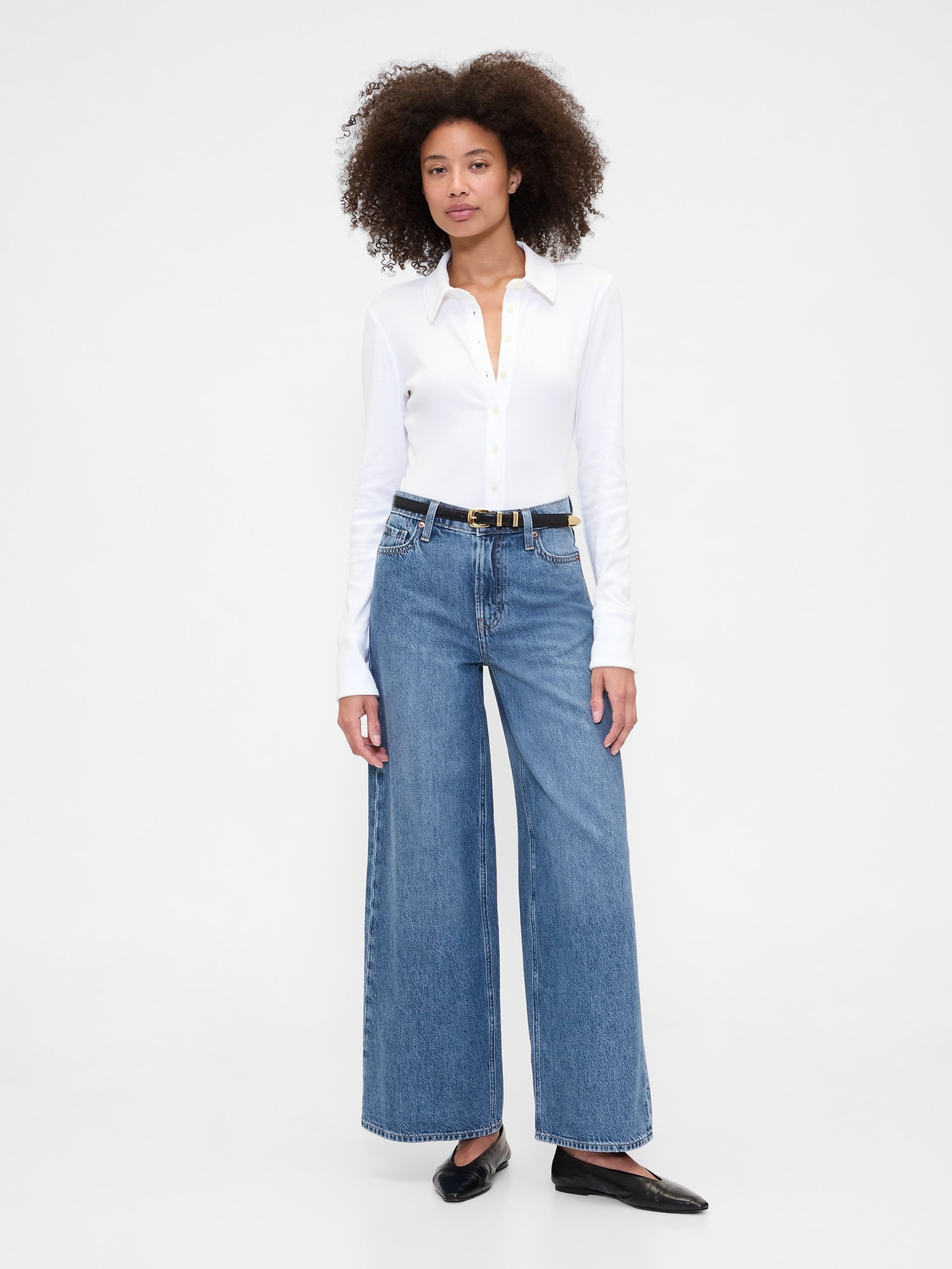 Jeansy Mid Rise Baggy