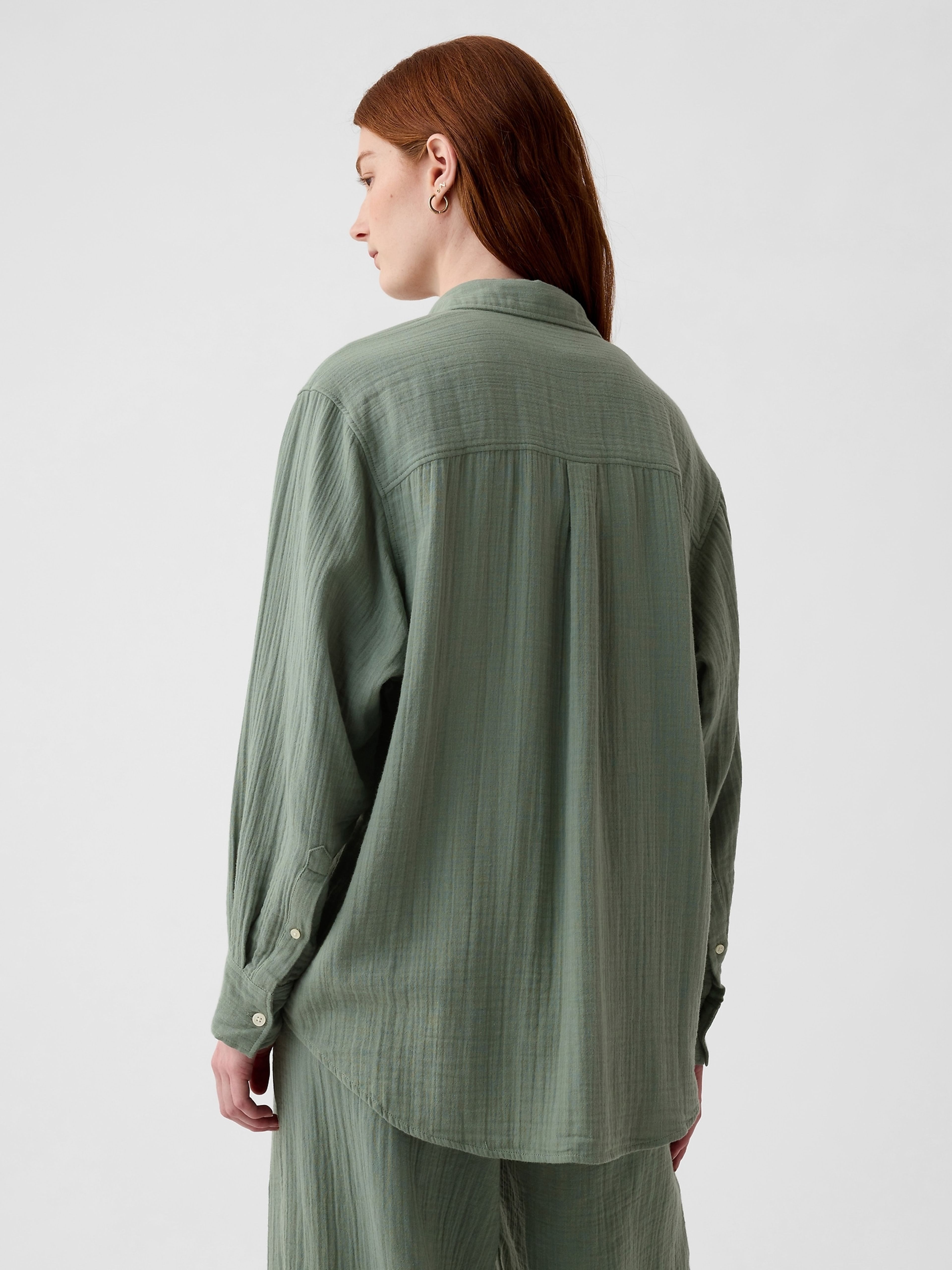 Mušelínová košeľa oversize - 002