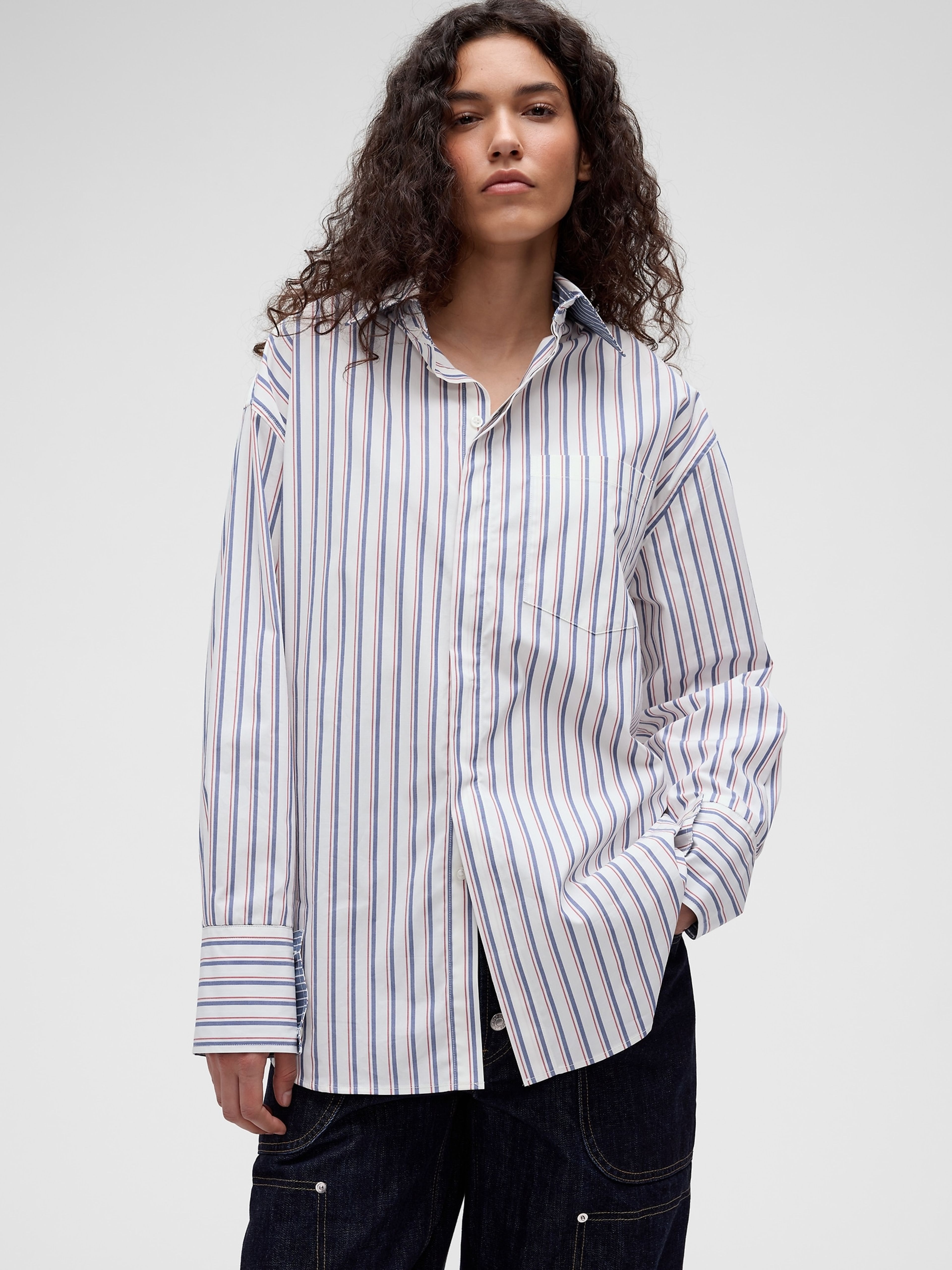 Popelínová košeľa Big Shirt GapStudio by Zac Posen unisex - 004