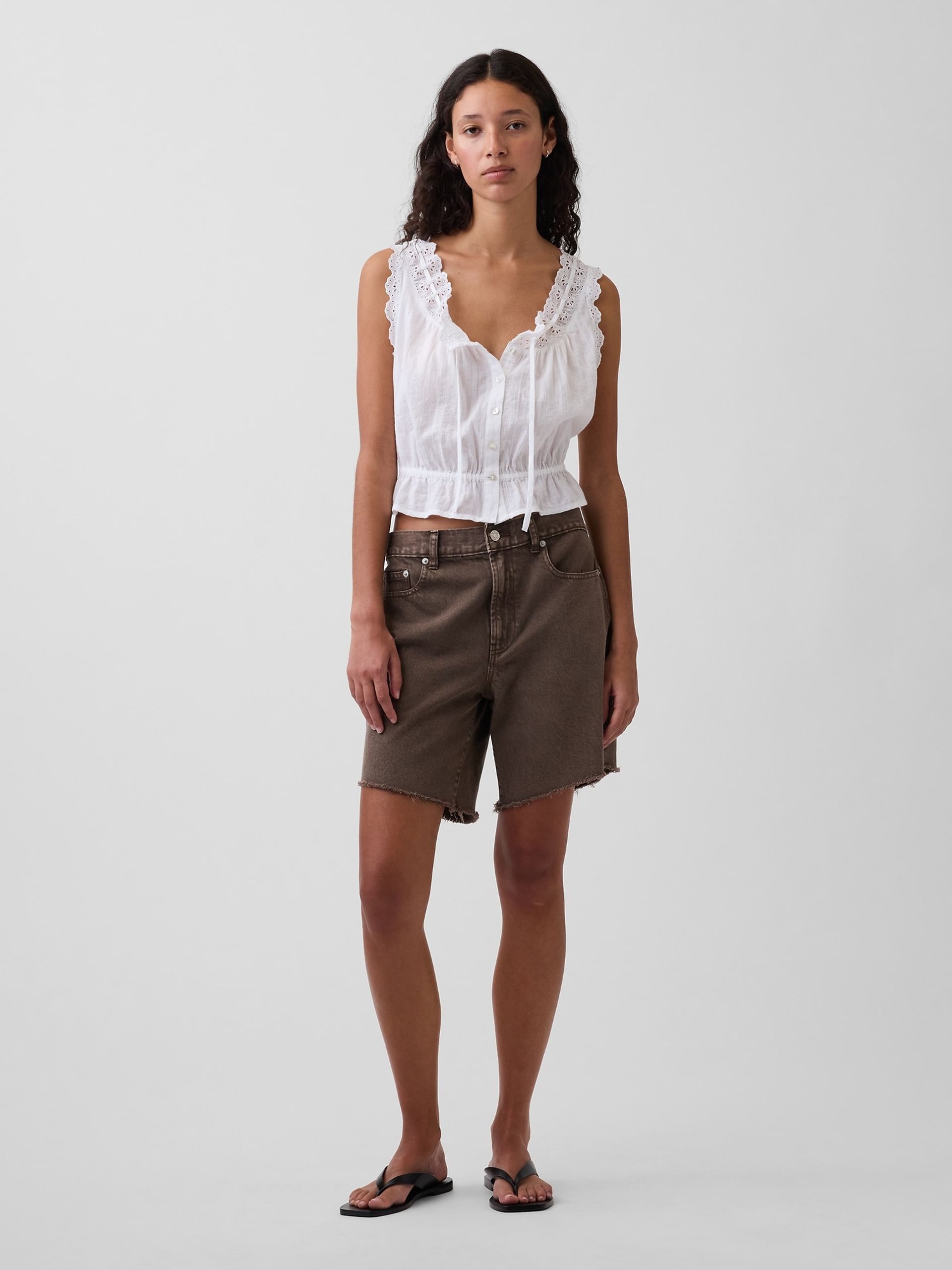 Bermudas vaqueras Mid Rise loose - 001