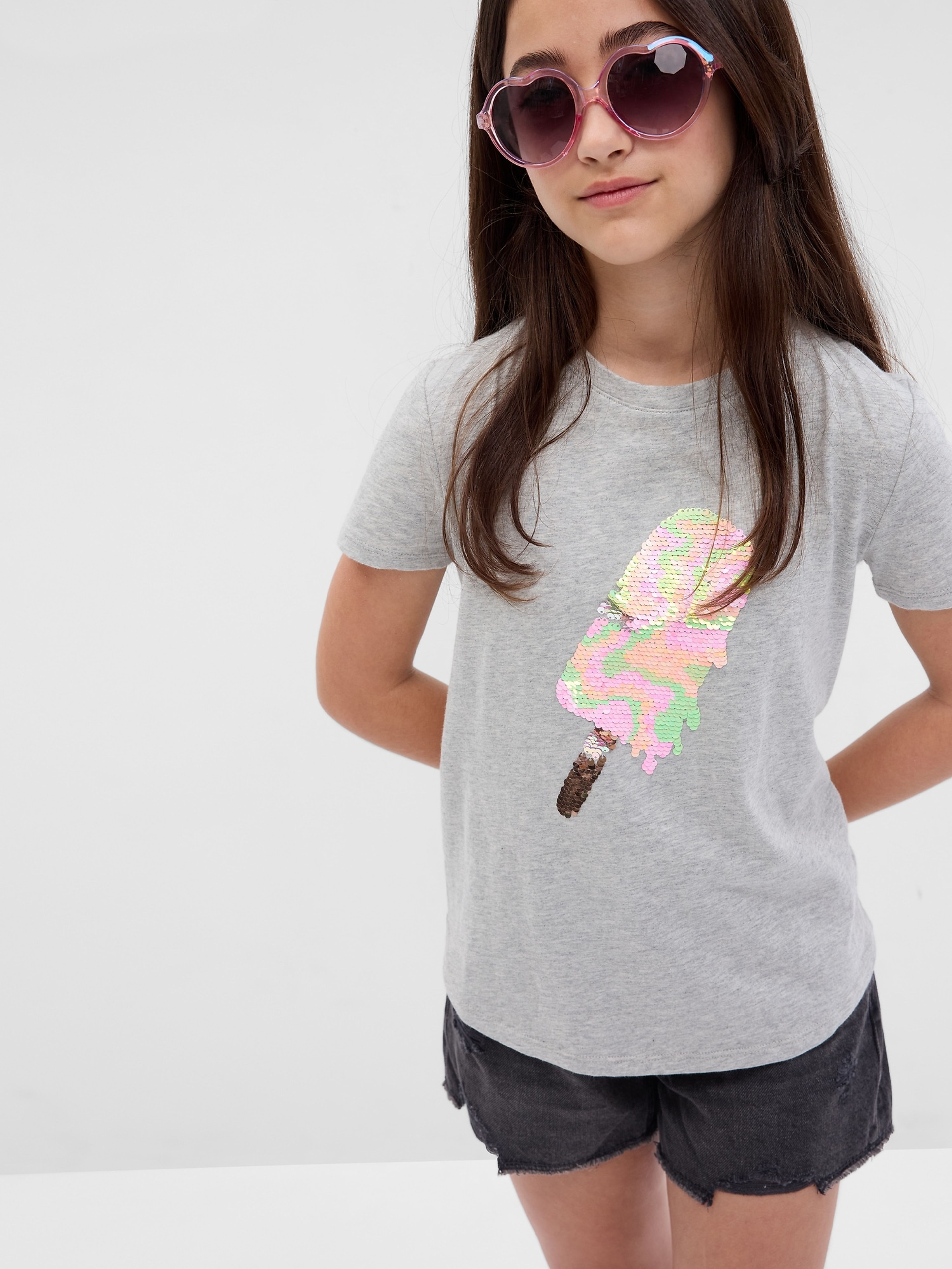 Kinder T-Shirt mit Pailletten