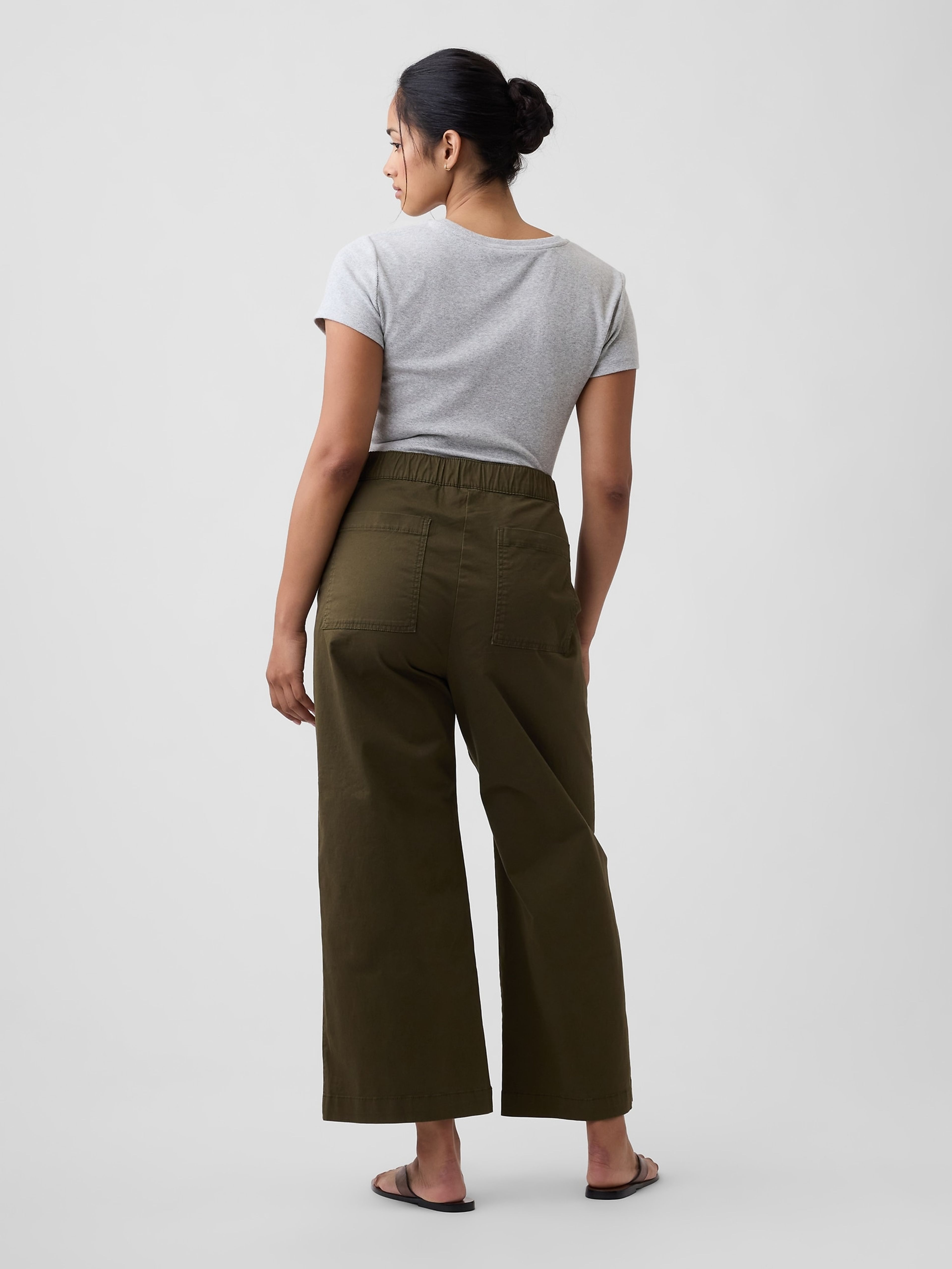 Mid Rise Wide-Leg Khakihose - 006