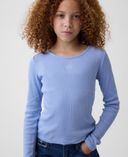 Camiseta acanalada infantil con logo-Azul - 002