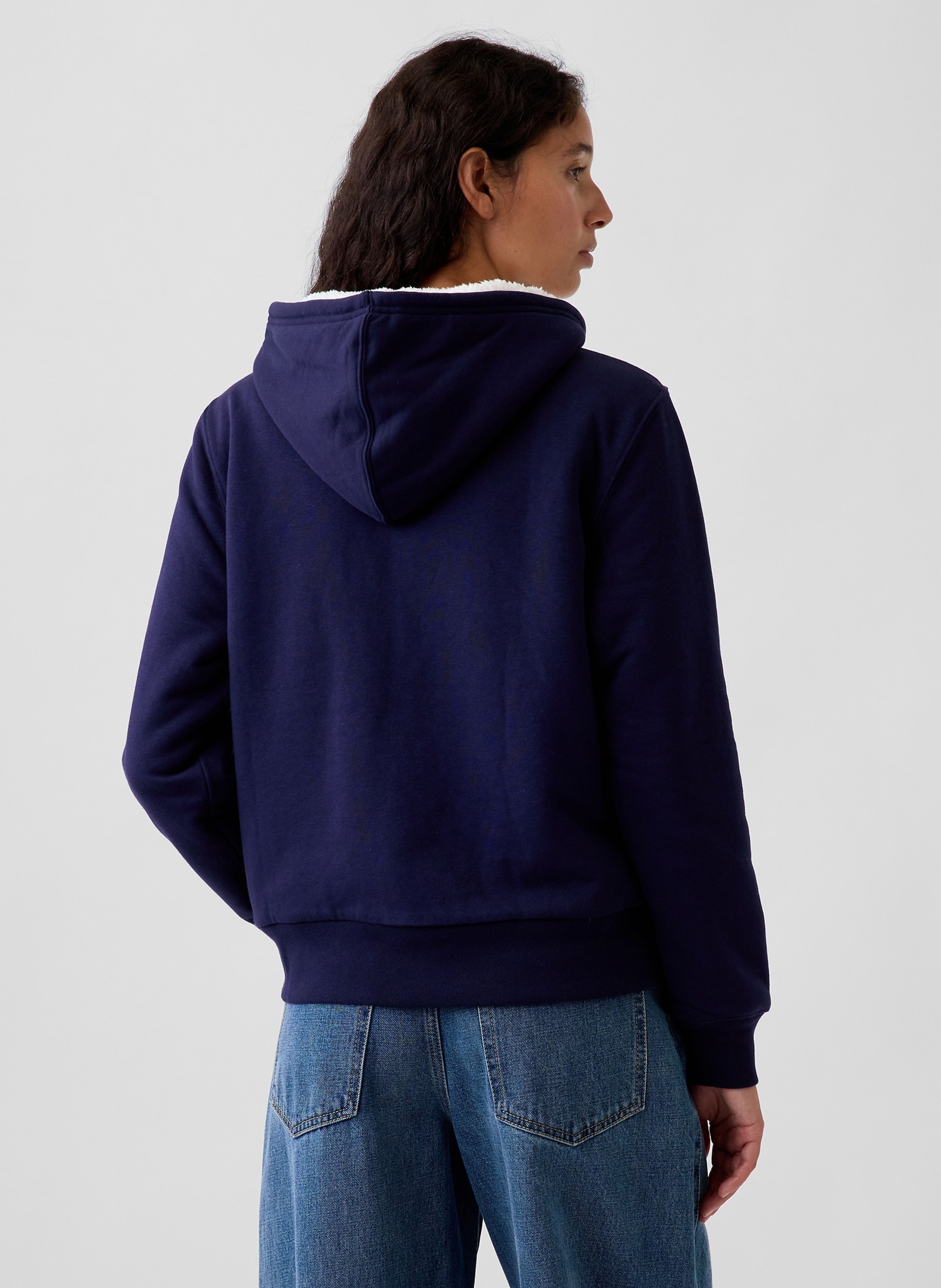 Zateplená sherpa mikina s logem - 003