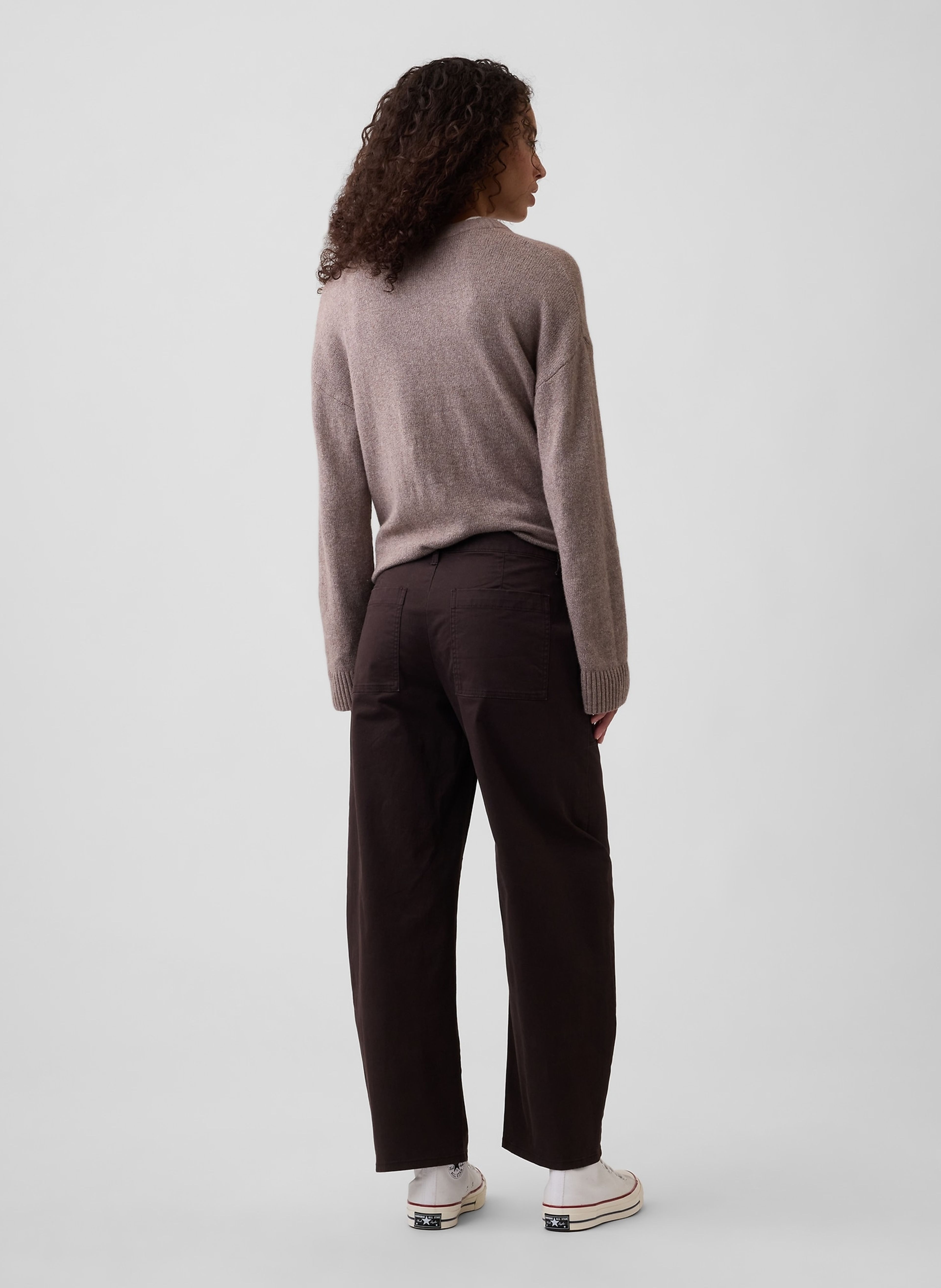 Mid Rise barrel khakibroek - 004