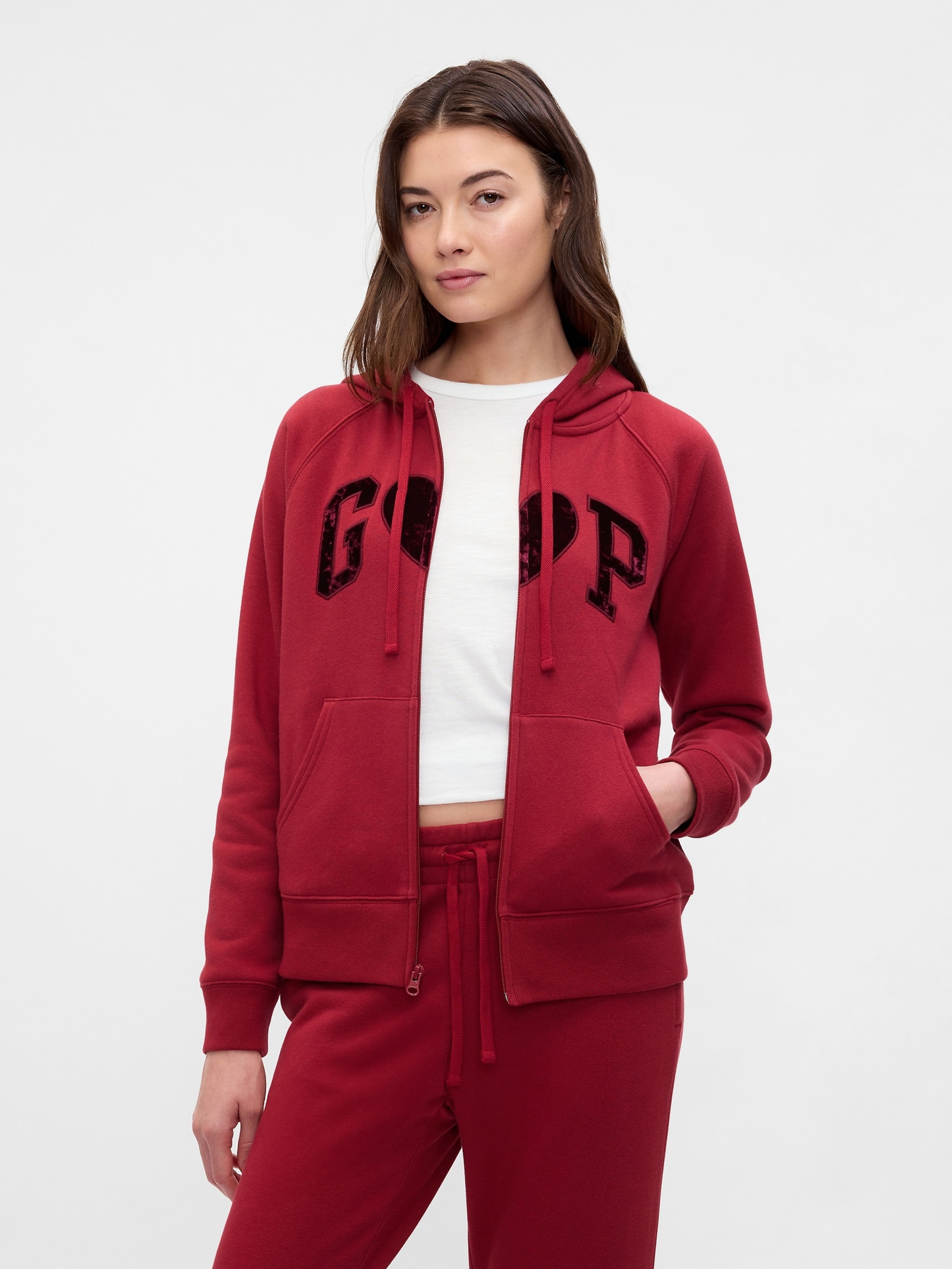 Sweatjacke mit Reißverschluss und Logo