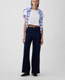 Jean Mid Rise Wide-Leg-Bleu marine - 001