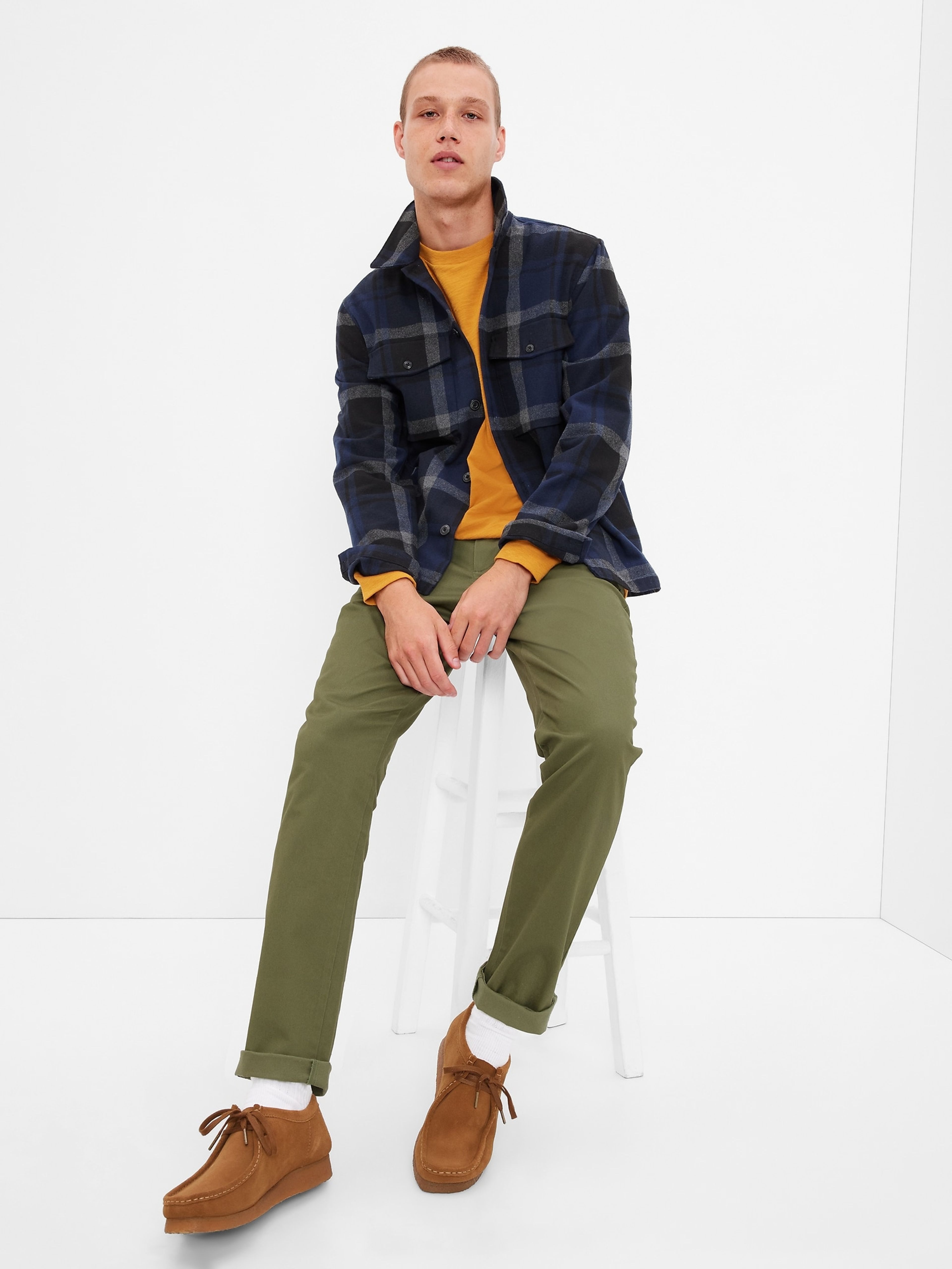 Hose modern khaki slim GapFlex