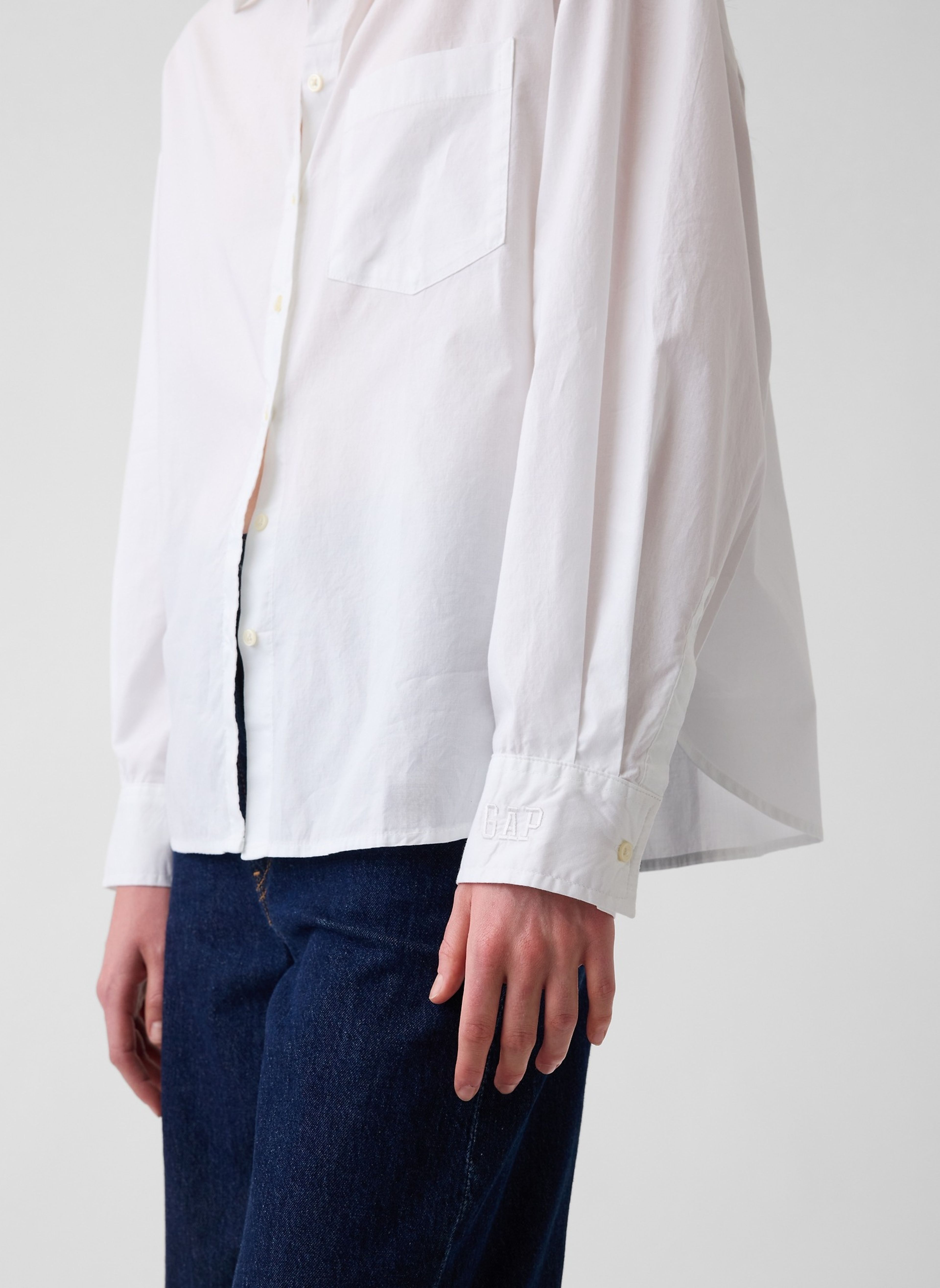 Popelinowa koszula oversize z logo - 004