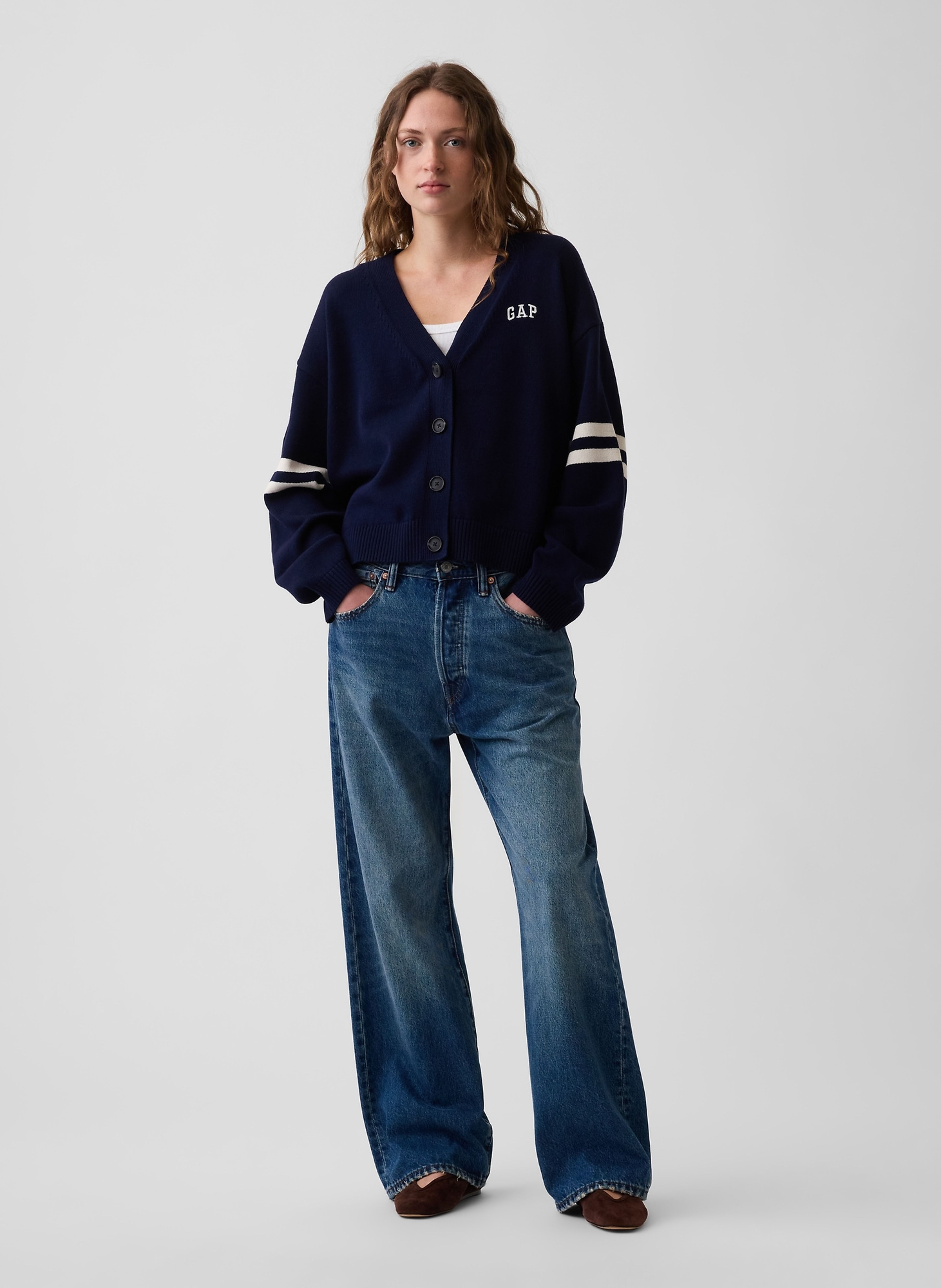 Oversize kardigan s logem - 002