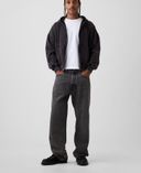 90s Loose Unisex Jeans-Zwart - 001