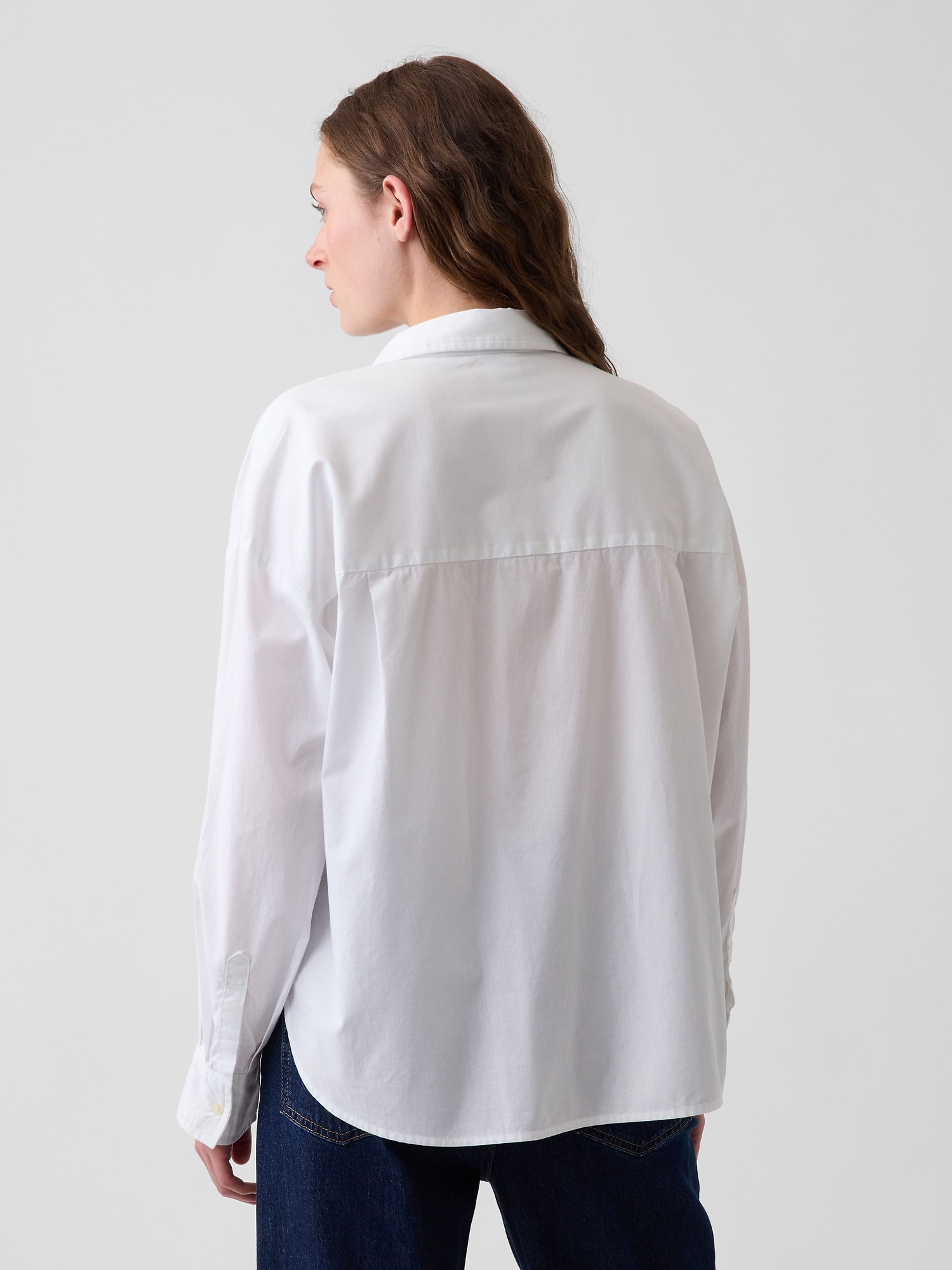 Popelinowa koszula oversize z logo - 003