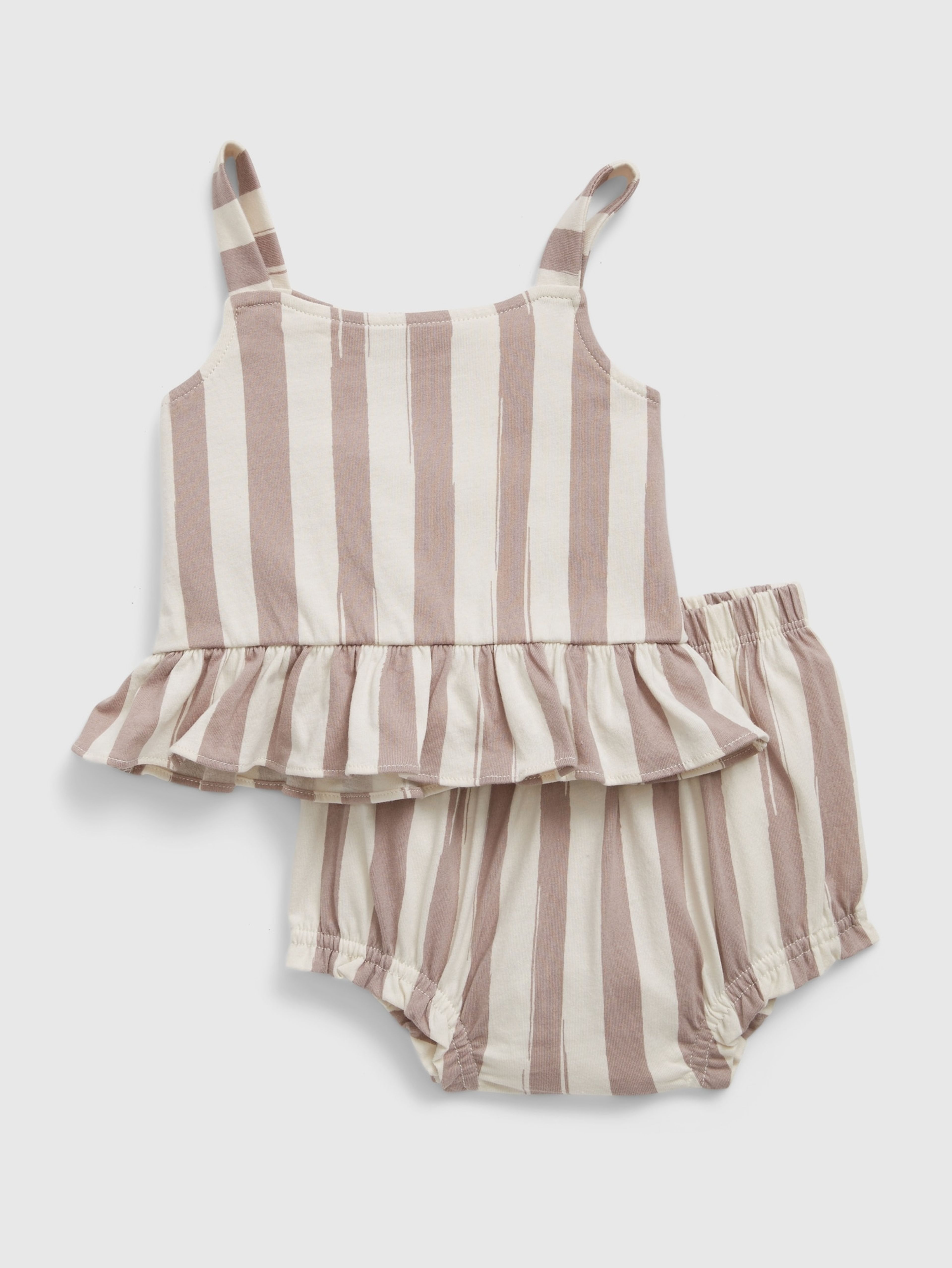 Baby pruhovaný set peplum