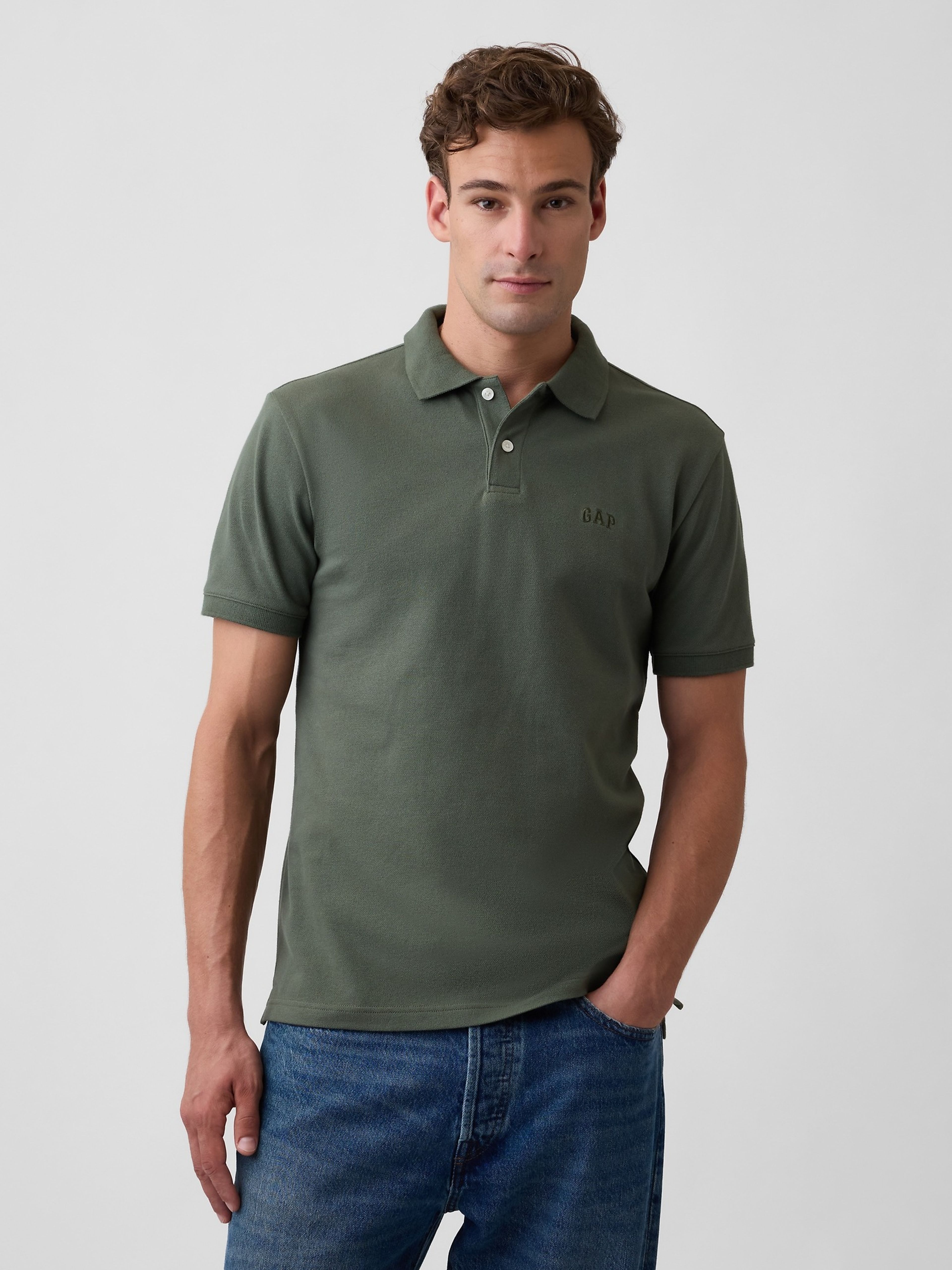 Polo tričko piqué s logem - 001