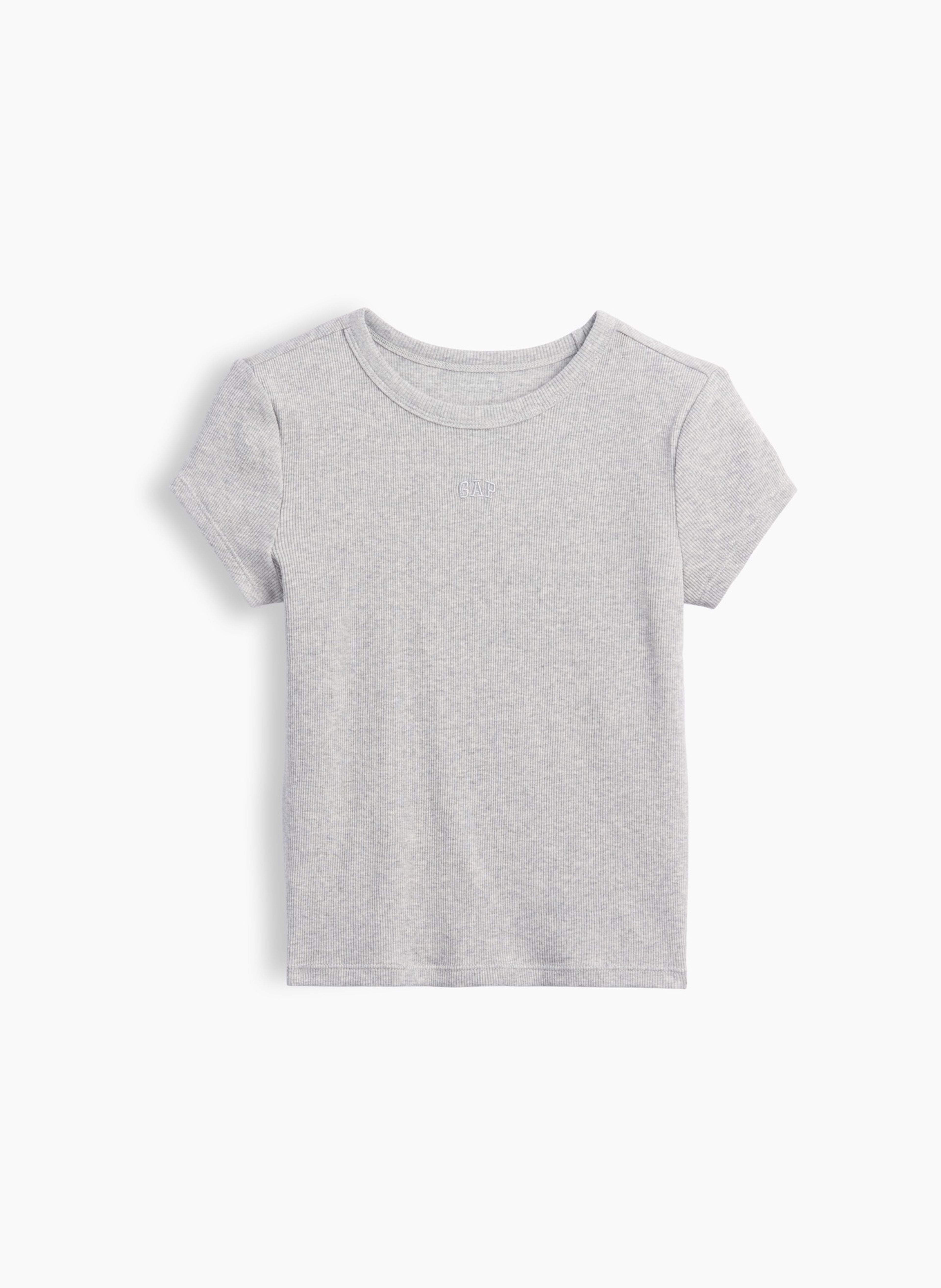 Dziecięcy prążkowany T-shirt z logo - 003