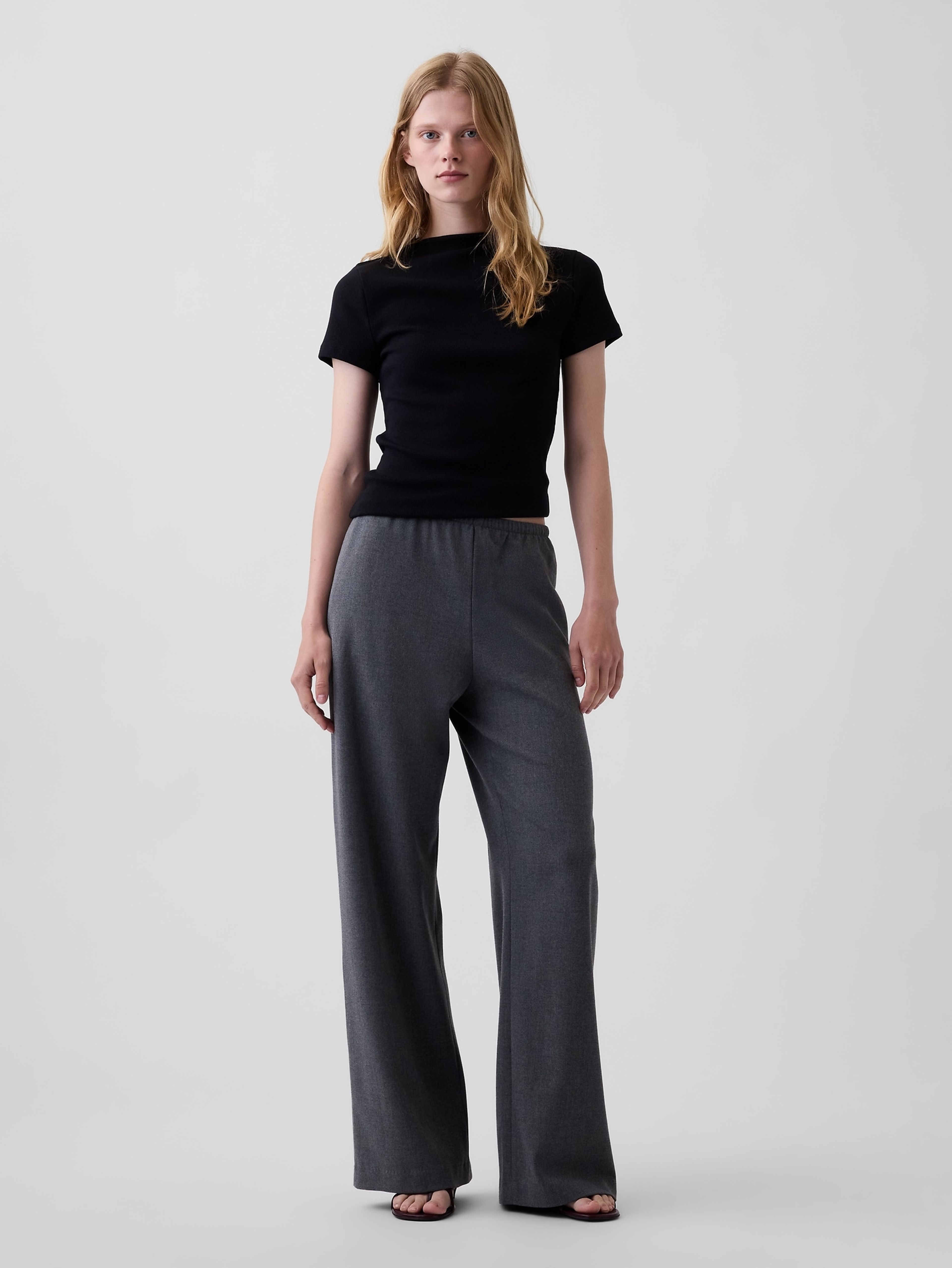 Nohavice wide-leg Easy - 001