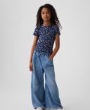 Kinder Mid Rise Pull-On Baggy Jeans-Dunkelblau - 002