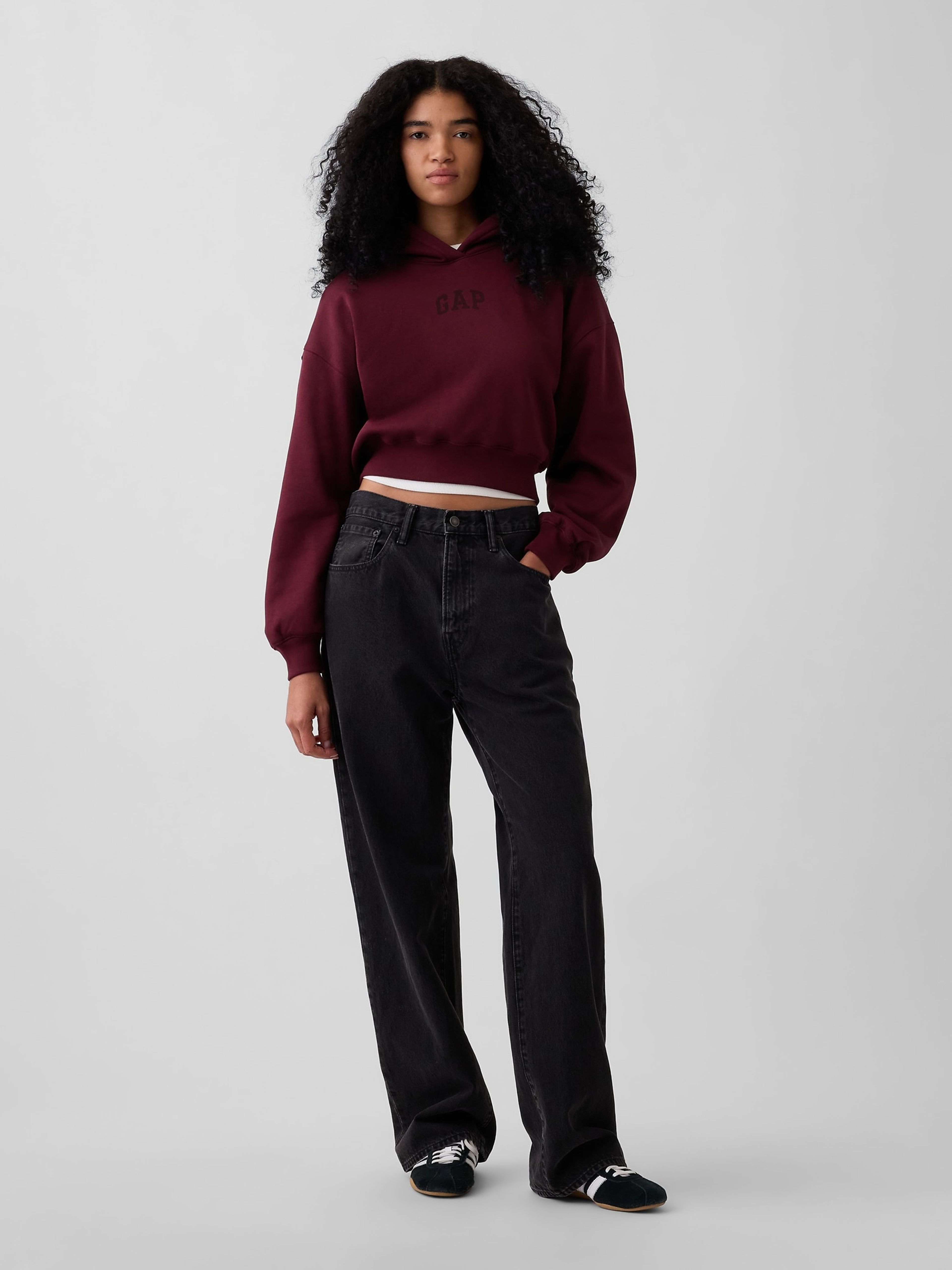 Crop mikina VintageSoft s logem - 002